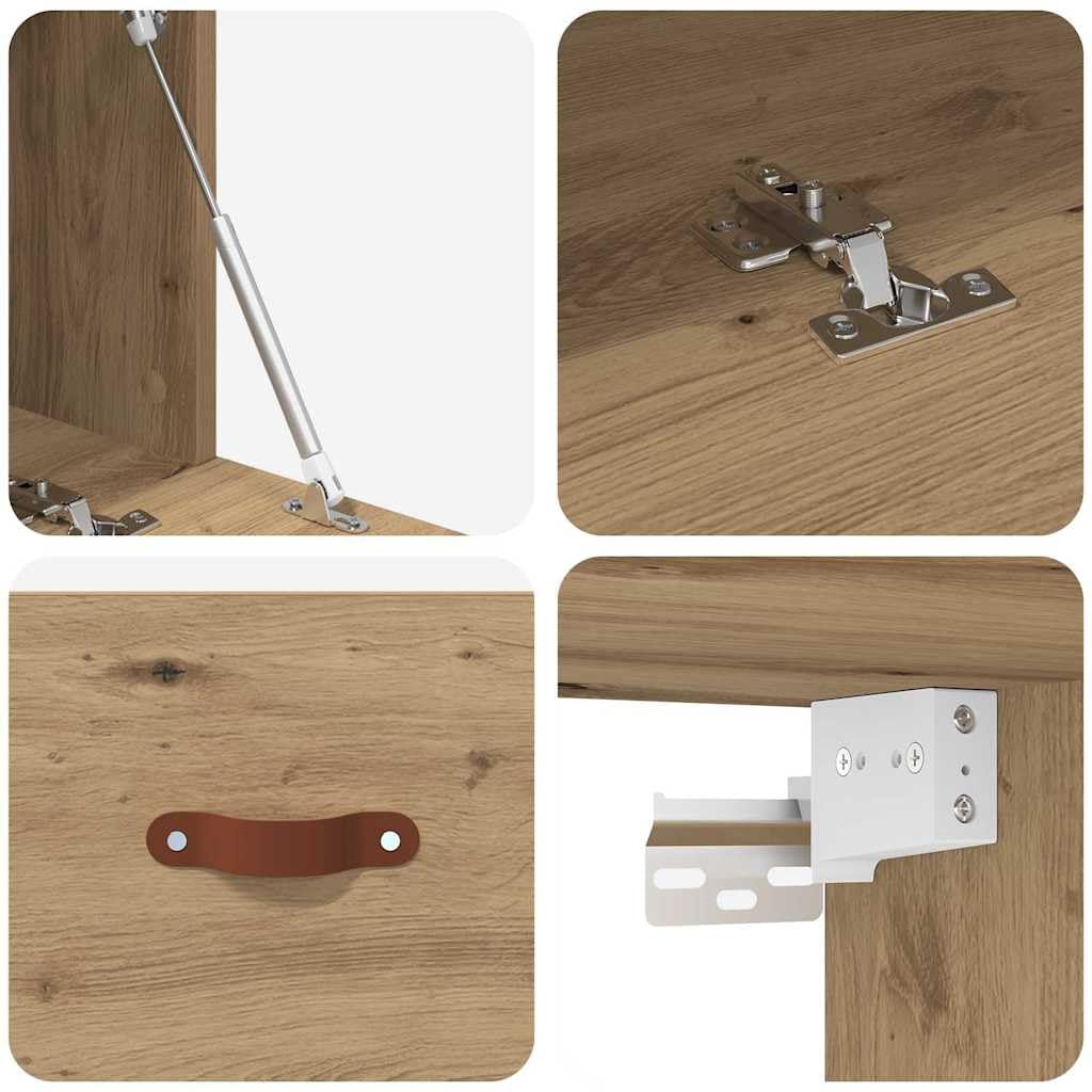 vidaXL Armoire Murale Montage Mural Chêne Artisanal 100 x 36,5 x 35 cm, Armoire Murale Moderne, Espace de Rangement généreux, Design élégant en Bois, Organisation compacte et Efficace
