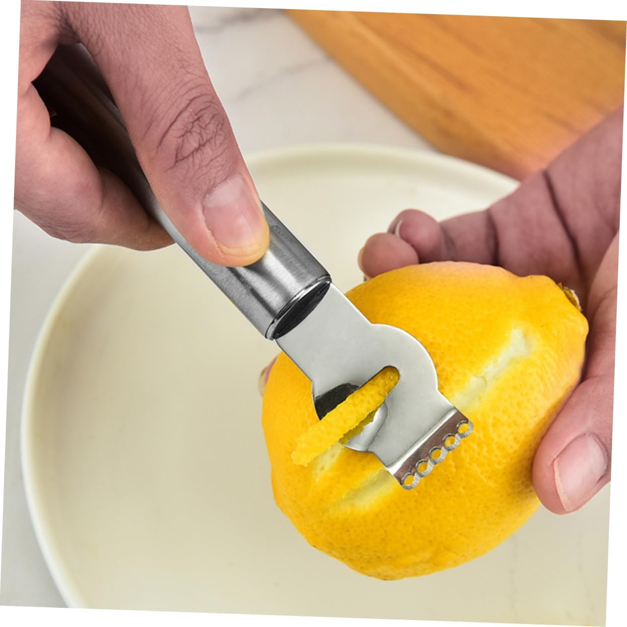Stainless Steel Lemon Zester Grater, 3 Piece Kitchen Gadget | Portable, Easy to Clean, Silver Finish, for Carrot and Potato, Home or Restaurant Use
