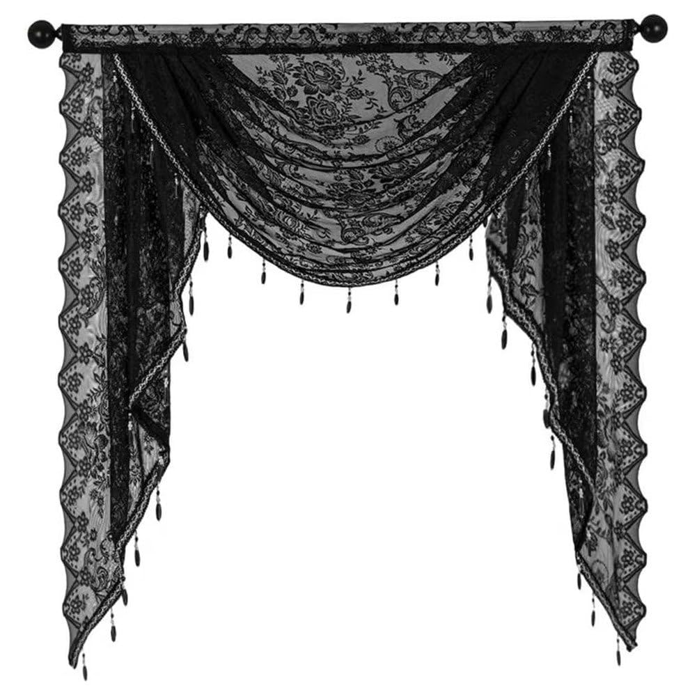 Cortinas de encaje ligeras y cortinas de tul para ventana de dormitorio