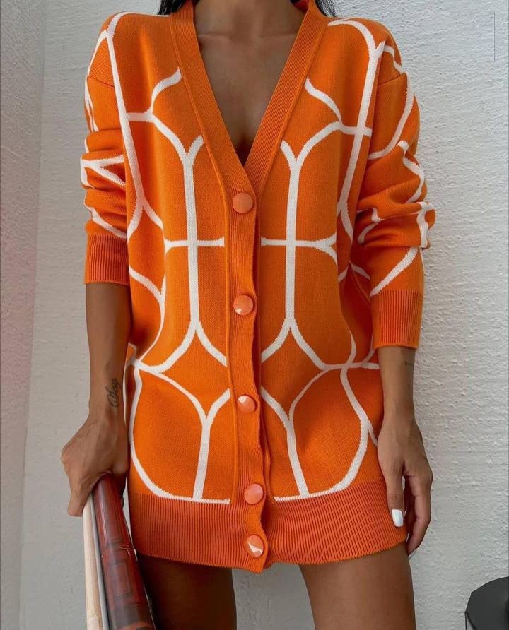 2K Women Long Sleeve Knit Losse Cardigan V-Neck Sweater Aesthetic Color Blocked Open Front Coat Cottagecore Outfits3