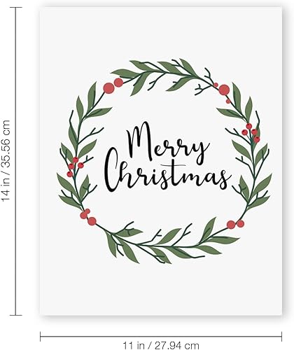 Miniatura 2 de Temporada de vacaciones  Póster de decoración de pared  Exhibición de arte de Navidad de temporada (corona de Navidad de cereza)