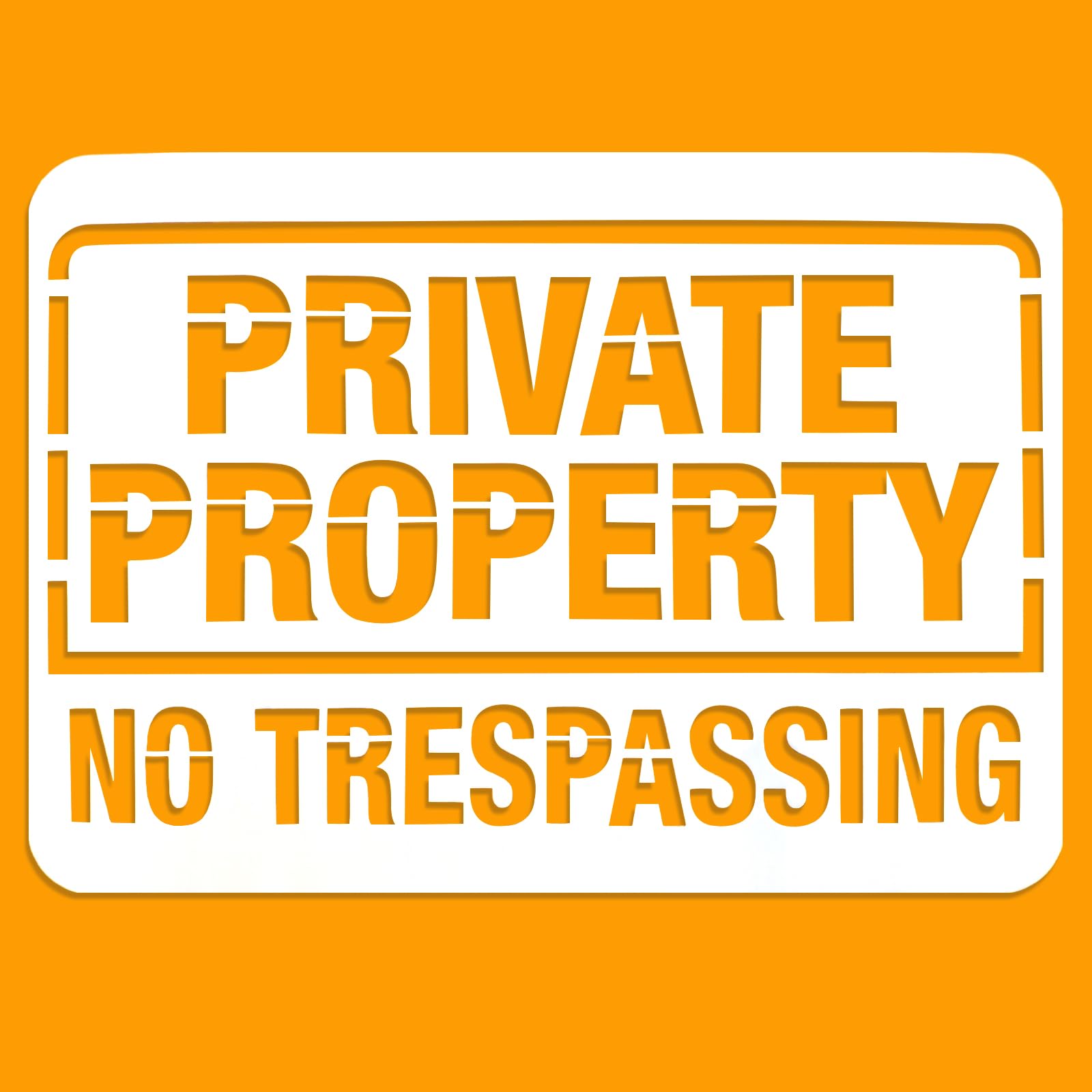 Private Property No Trespassing Reusable Stencil Template for Painting/Spraying Large Warning Sign on Wooden Plaque | 2-Pack, 14" x 10"