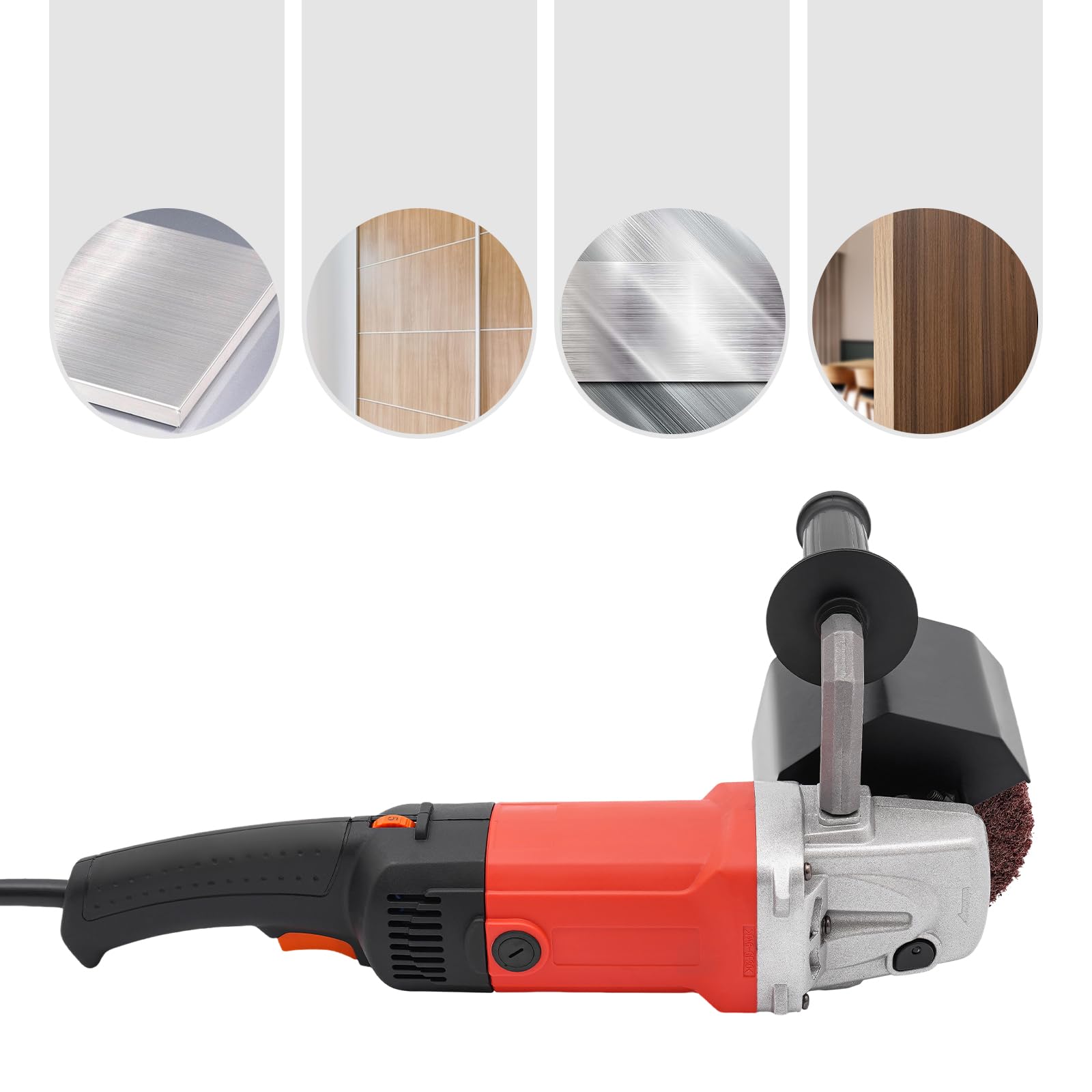 Satiniermaschine, 2200W Schleifmaschine für Außenrenovierungen 3000RPM,6-Geschwindigkeit Trommelbreite Ø100MM,Polieren für Metall Mattieren von Holz Bodenfliesen und Marmor