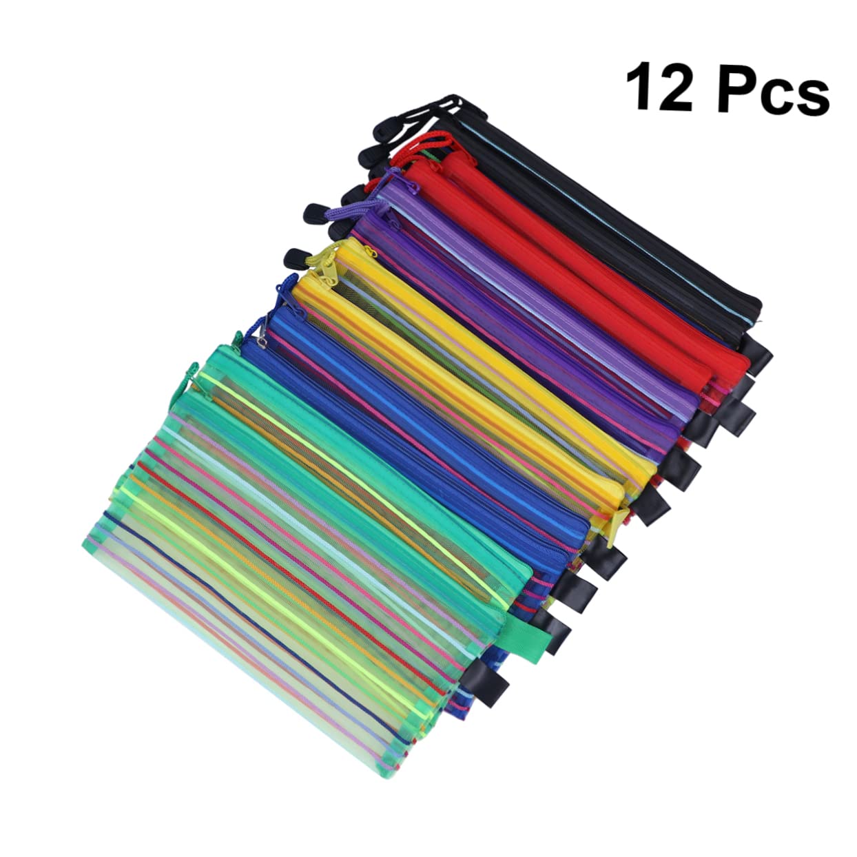 NUOBESTY 36pezzi Borsa Multiuso Con Cerniera Da Pochette Per Cancelleria e Accessori Viaggio Leggera e Resistente Per Ufficio e Scuola Varie Colorazioni