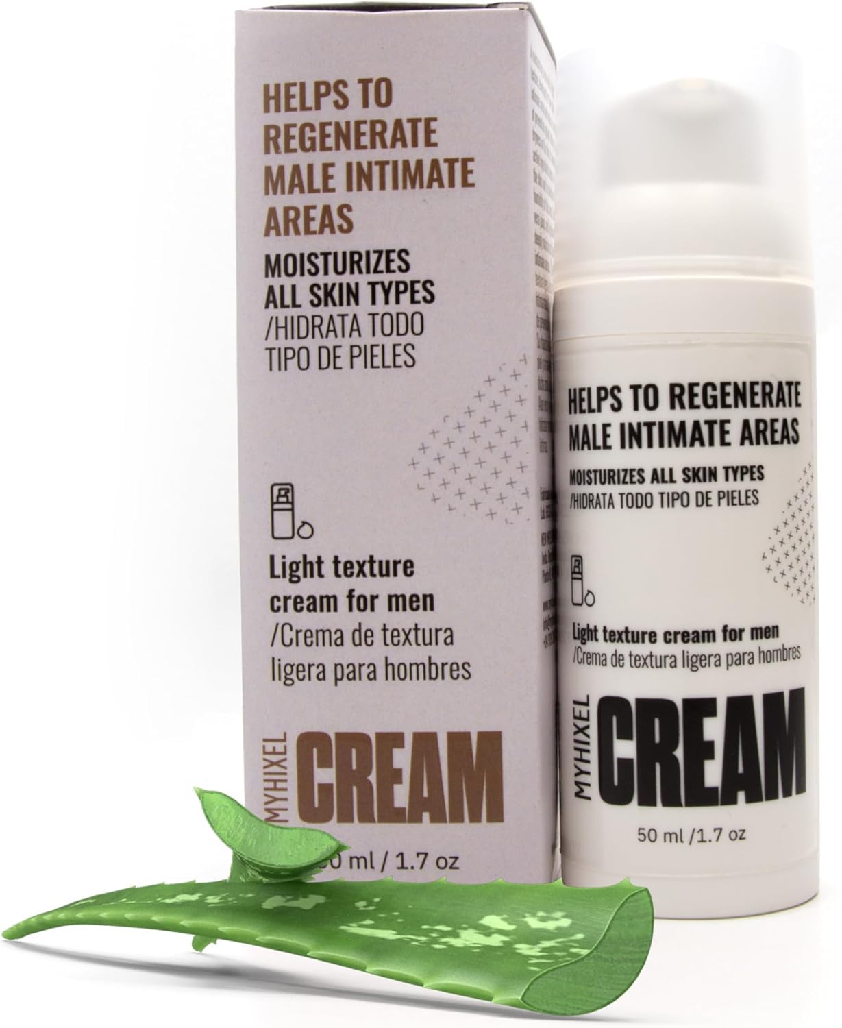 MYHIXEL Crema Hidratante Íntima Hombre – Cuidado y Protección Zona Íntima Masculina con Aloe Vera, Secreción de Caracol y Ácido Hialurónico – Hidratación y Reparación Diaria – 50 ml (2 Unidad)