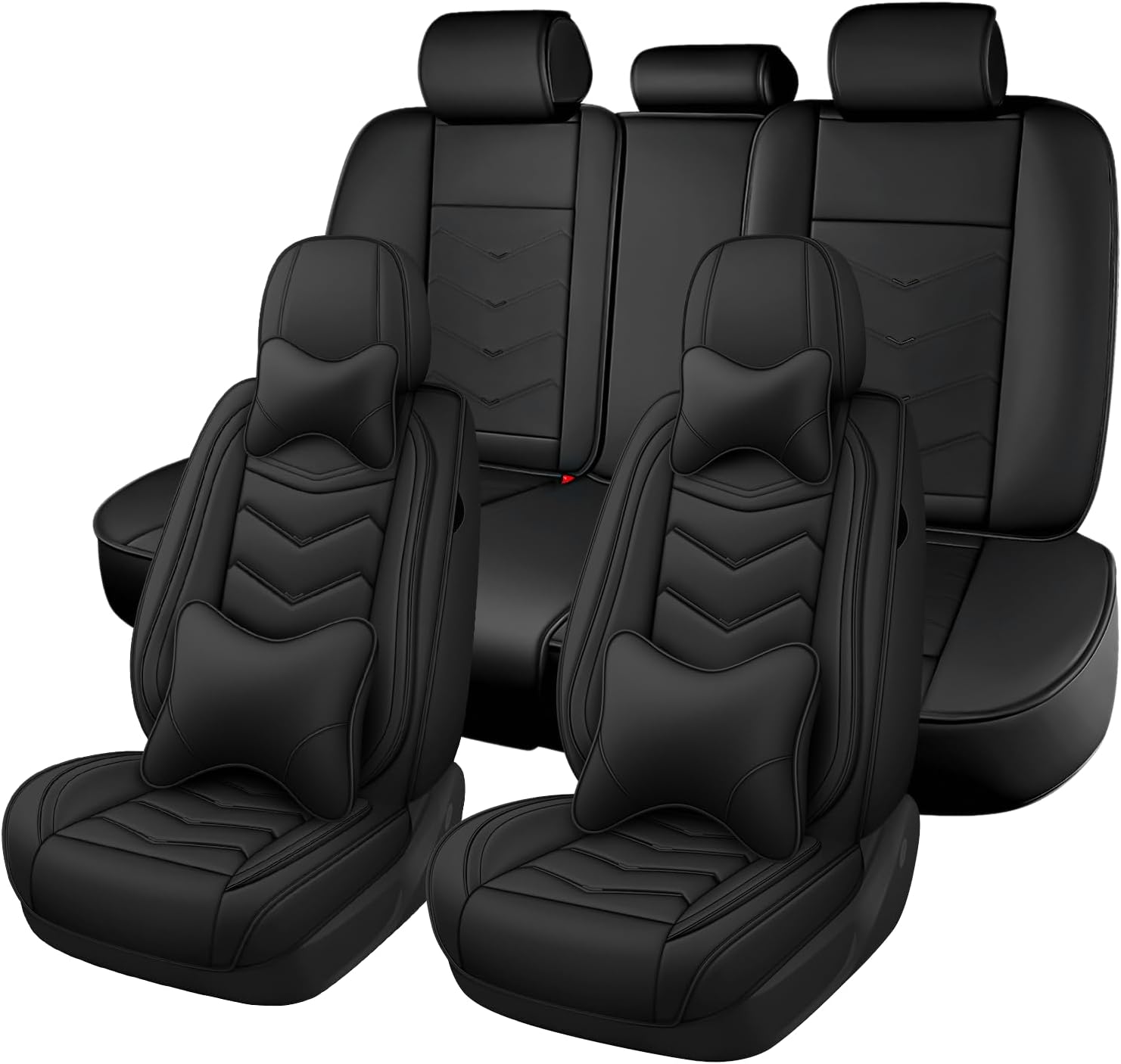 Car Seat Cover for KIA Sportage Hybrid 2023-2026, Seat Covers Full Set,Non-Slip Waterproof seat Cover,Wear-Resistant Nappa Leather car seat Covers. (Luxury 5 Seats/Pure Black)