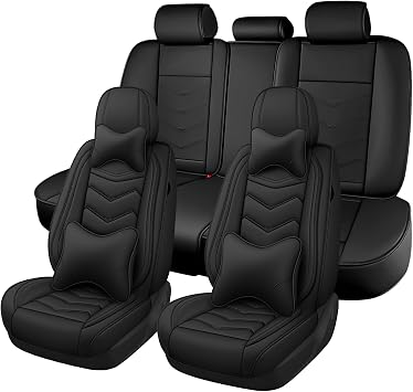 Car Seat Cover for Mercedes-Benz CLS-Class 2006-2016, Seat Covers Full Set,Non-Slip Waterproof seat Cover,Wear-Resistant Nappa Leather car seat Covers. Luxury 5 Seats/Pure Black