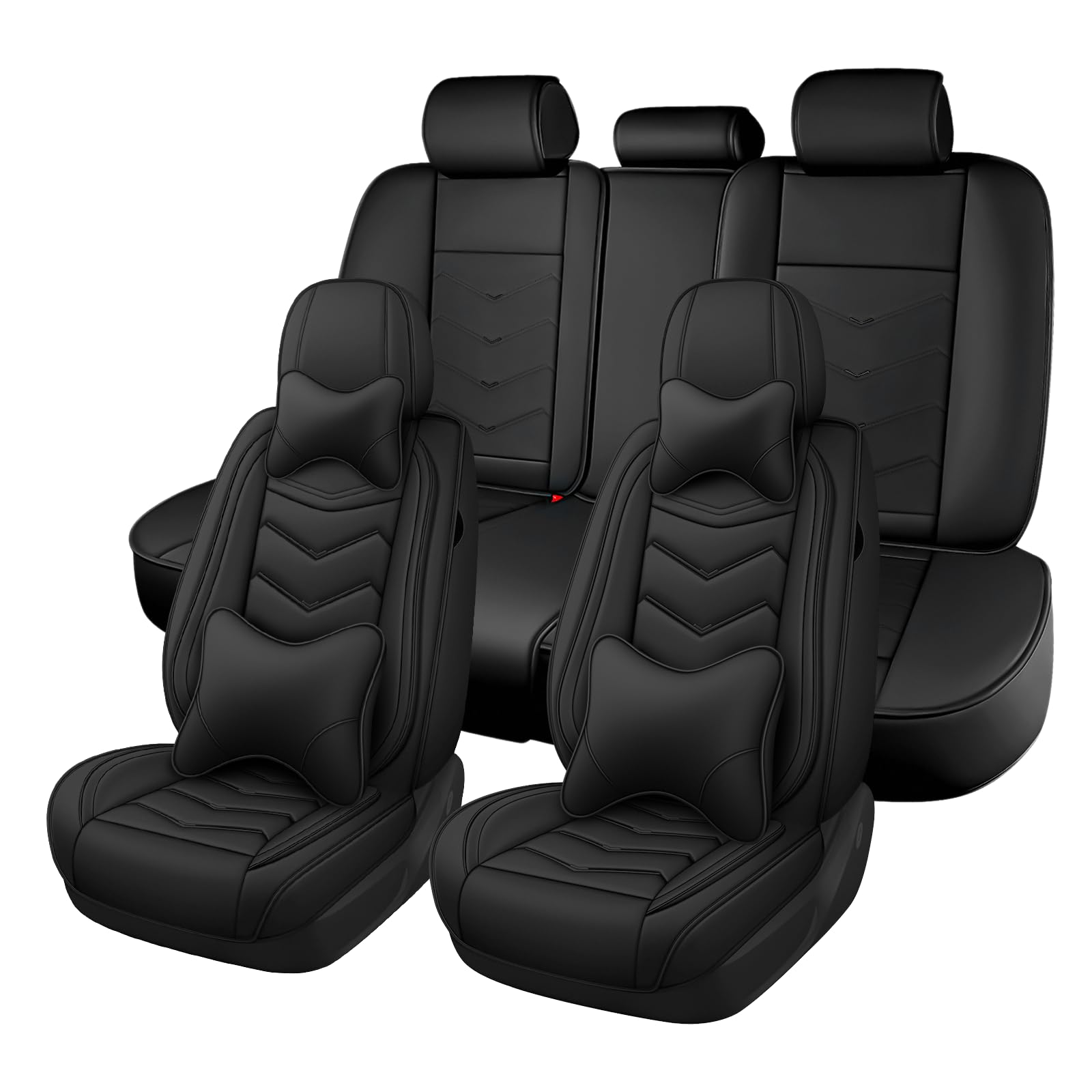 Car Seat Cover for MINI Cooper S Clubman 2008-2012, Seat Covers Full Set,Non-Slip Waterproof seat Cover,Wear-Resistant Nappa Leather car seat Covers. (Luxury 5 Seats/Pure Black)