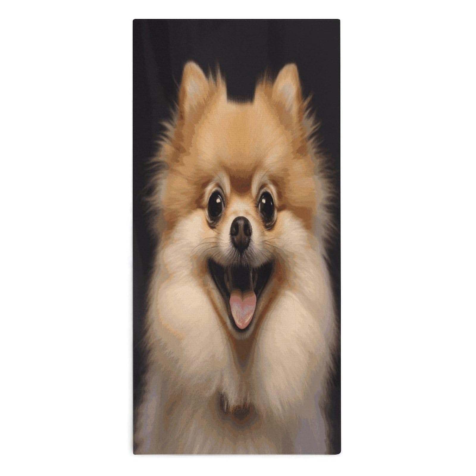 Btcowzrv Style Happy Short-Haired Pomeranian Bath Towel Beach Towels Shower Towel