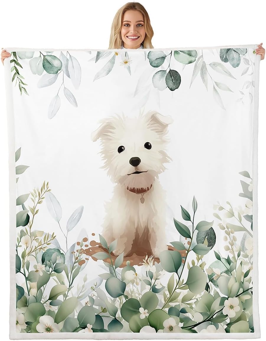 Erosebridal Cute Sea Turtle Throw Blanket for Couch for Kids Child Green Eucalyptus Fleece Blanket, Marine Animal Sherpa Blanket Botanical Plant Leaves Blanket, Cartoon Wildlife Bed Blanket