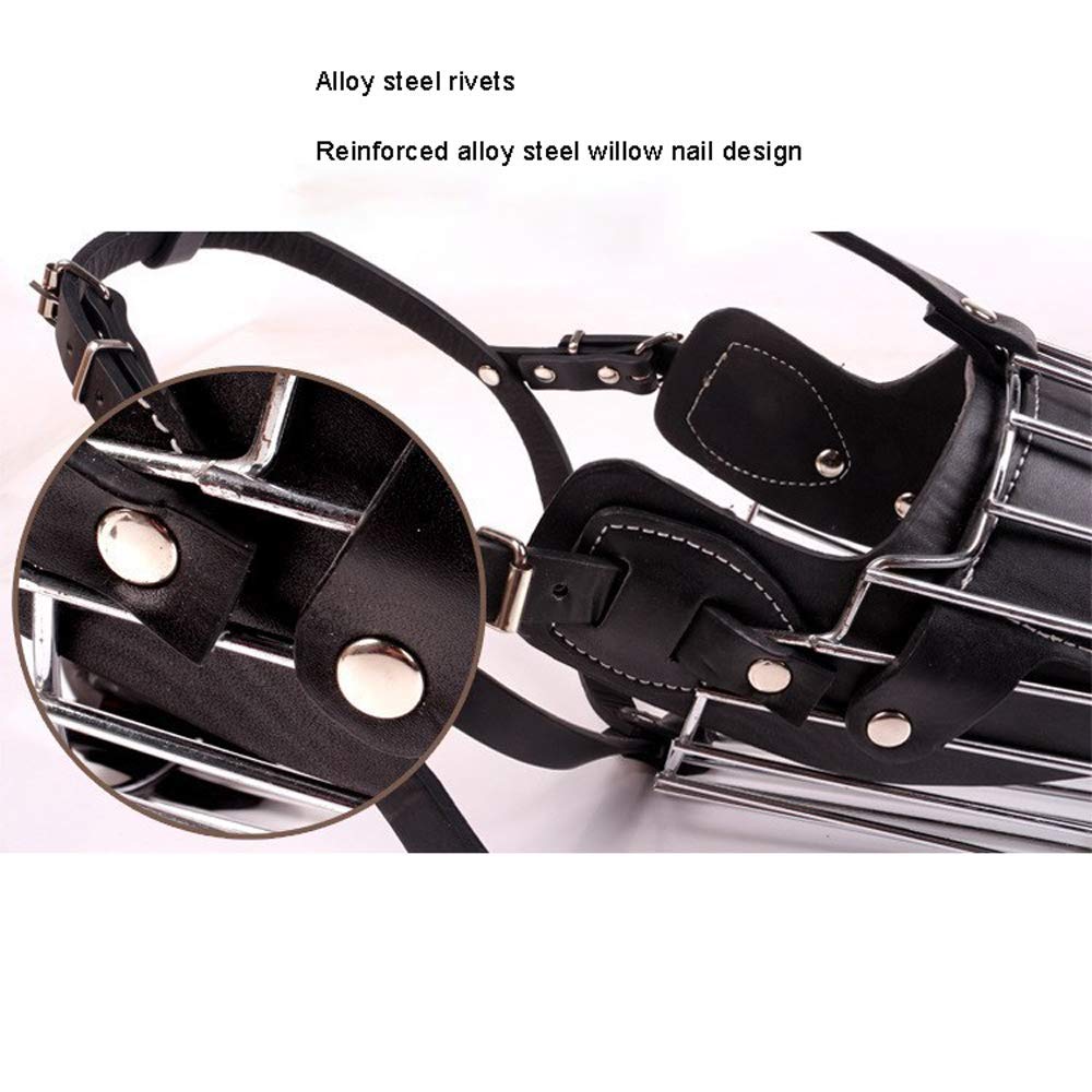 Bozal para Perros, Bozal de Metal Ajustable for morder: Protector bucal Seguro for Perros pequeños, medianos y Grandes