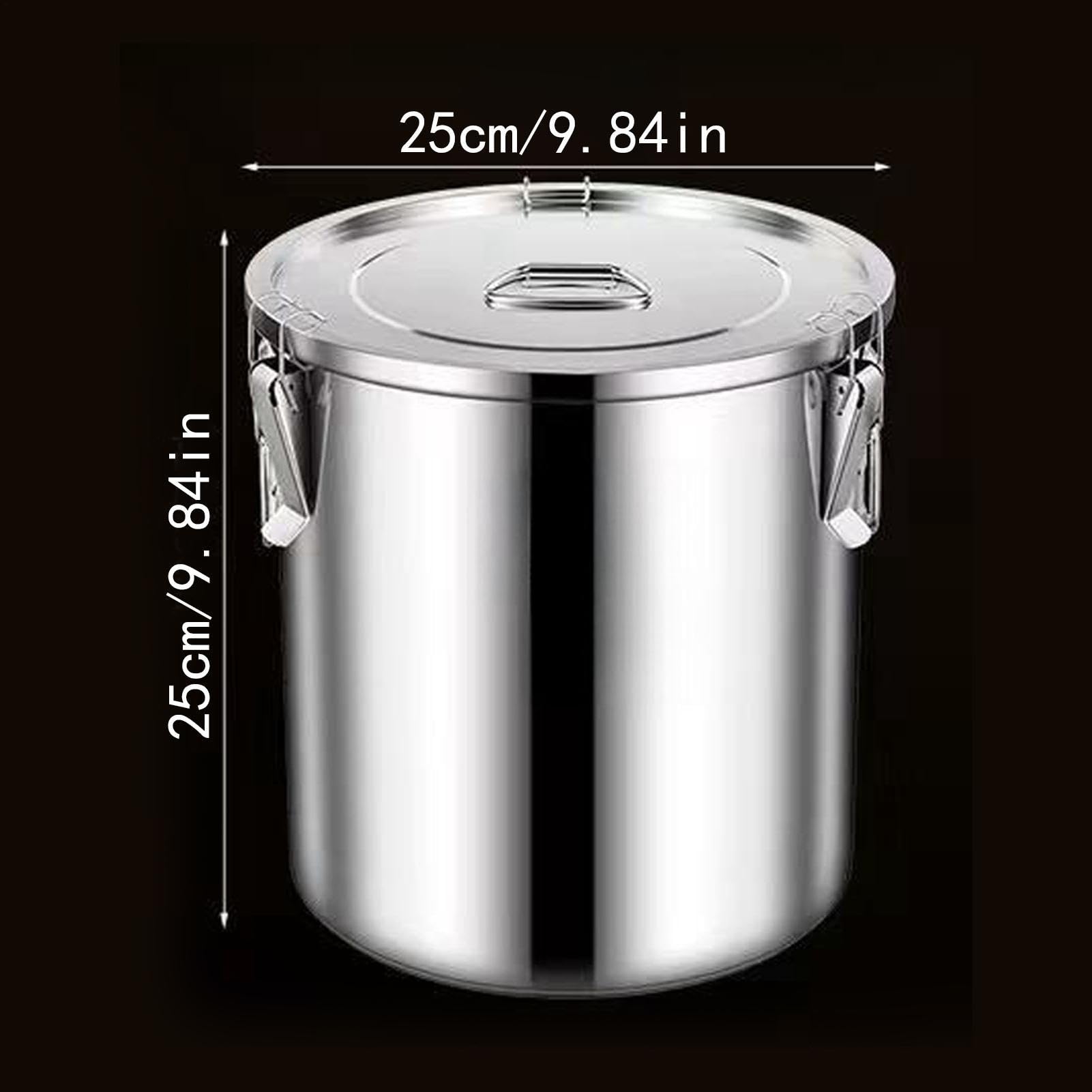 Contenedores de alimentos de acero inoxidable, de almacenamiento hermética de acero inoxidable de 12L con tapa - Contenedores de alimentos de metal | para cocina despensa de azúcar para hornear