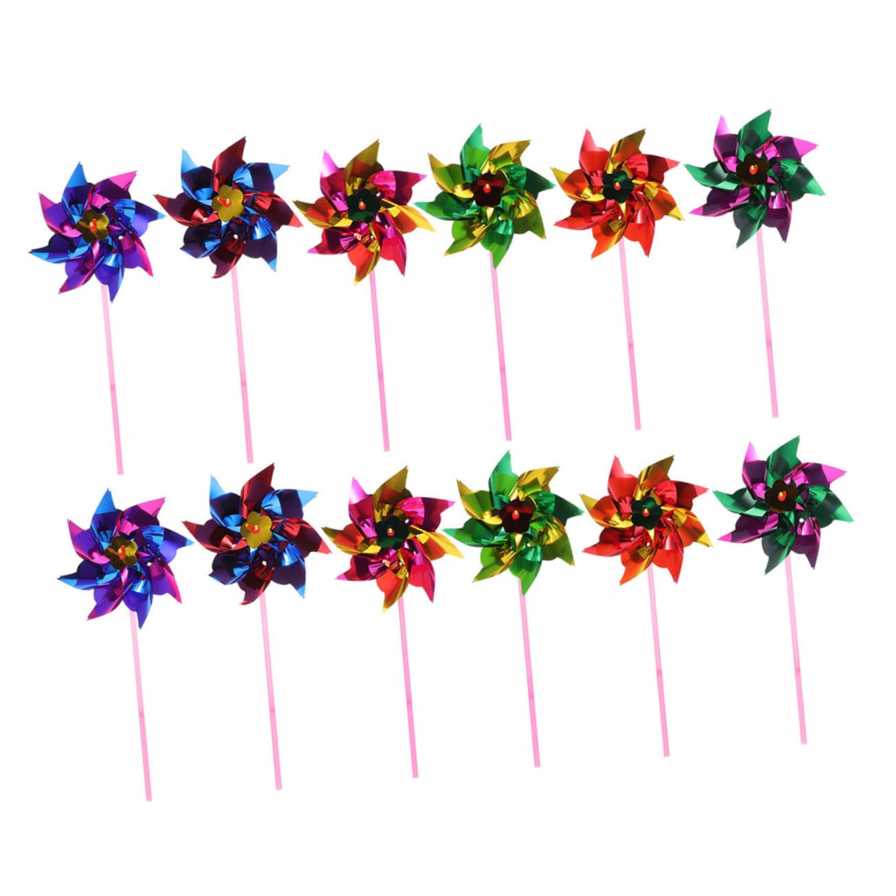 BESTonZON 50pcs Colorful Windmill for Outdoor Landscape Decor Fun Decorative Pinwheels for Parties Gardens School Events Lightweight and Easy to Store Random Color