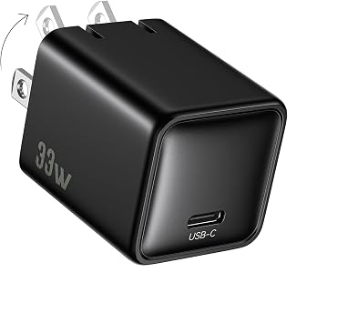 Fast Charging for iPhone 16/15 Charger,PD 3.0 PPS 33W GaN USBC Charger Block Foldable Plug Compact Type-C Wall Charge Adapter for Apple iPhone 16 Pro Max Series,Galaxy S25/Pixel 9/iPad Pro Black
