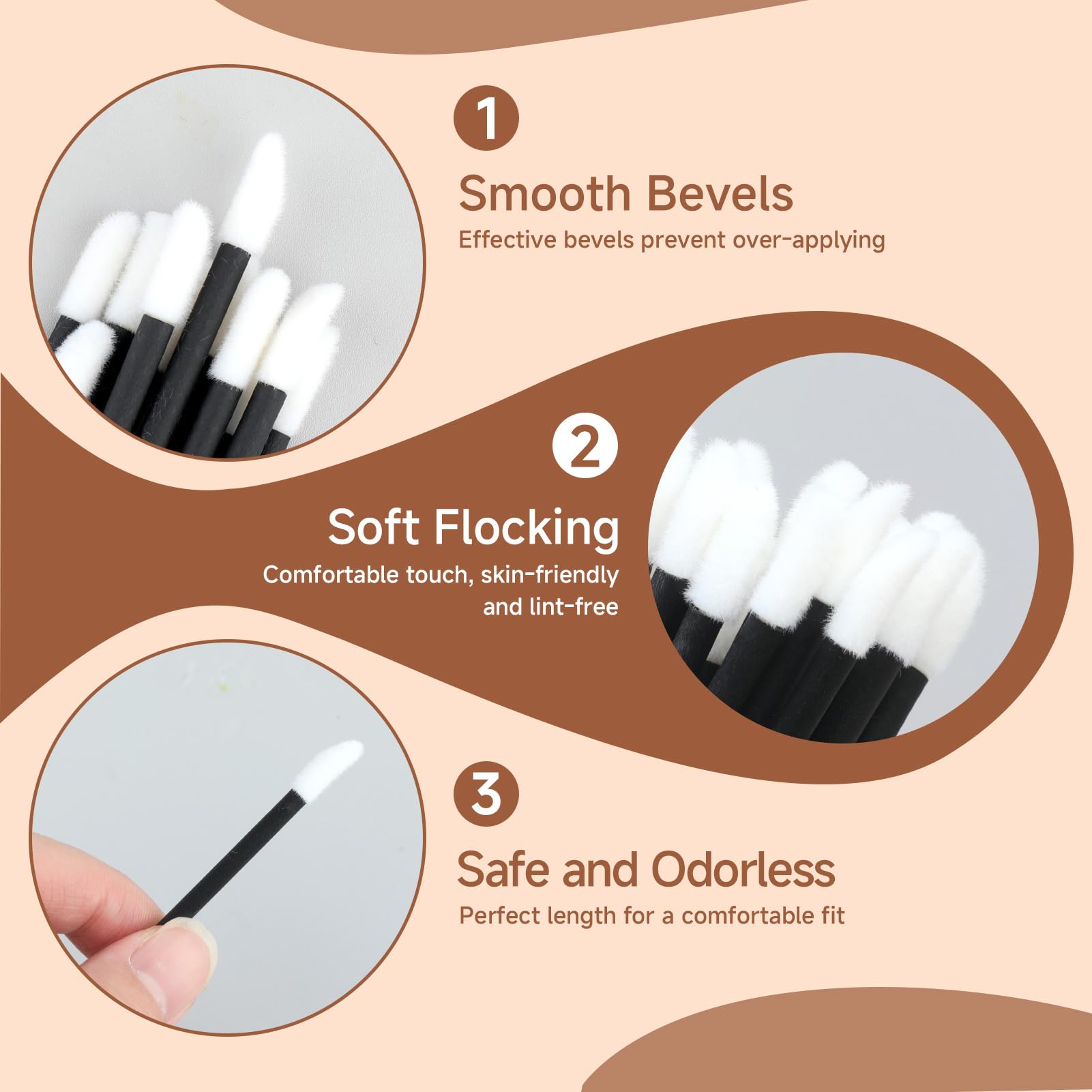 400pcs Pinceau à Lèvres, Applicateur Brosse à Lèvres Jetable, Lip Brush Parfait pour Maquillage, Outil de Beauté pour Lèvres, Cils et Sourcils, Kit de Maquillage Professionnel(Noir)