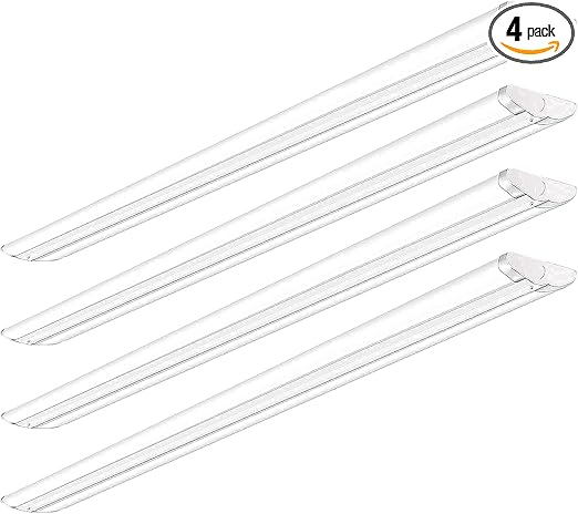 AntLux 110W 8FT LED Shop Lights Ultra Slim LED Wraparound, 12600LM, 5000K, 8 Foot Strip Light, Flush Mount Garage Office Warehouse Ceiling Lighting Fixture, 8 Foot Fluorescent Tube Replacement, 4 Pack