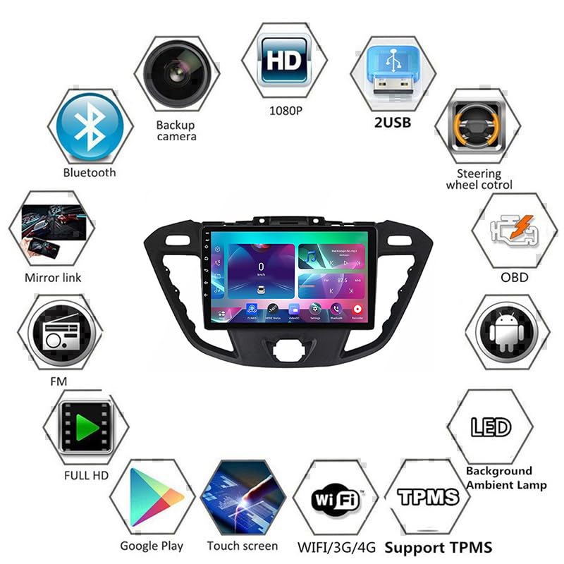 Autoradio Android 15" Double DIN avec CarPlay pour Ford Transit Custom - 4
