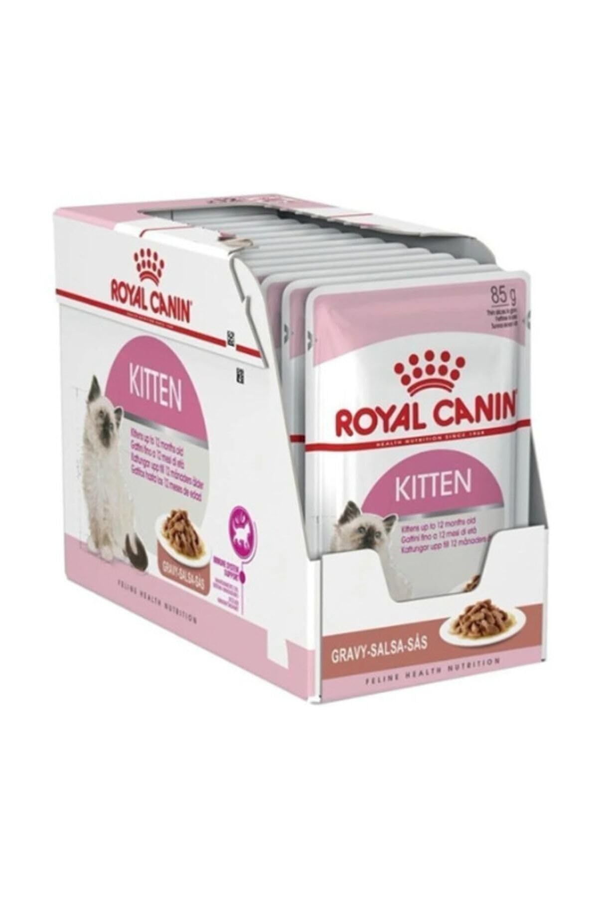 Royal Canin Kitten | Doppelpack | 2 x 12 x 85 g | Nassfutter für Kitten | Feine Stückchen in Soße | Speziell für Katzenwelpen in der zweiten Wachstumsphase bis zum 12. Monat