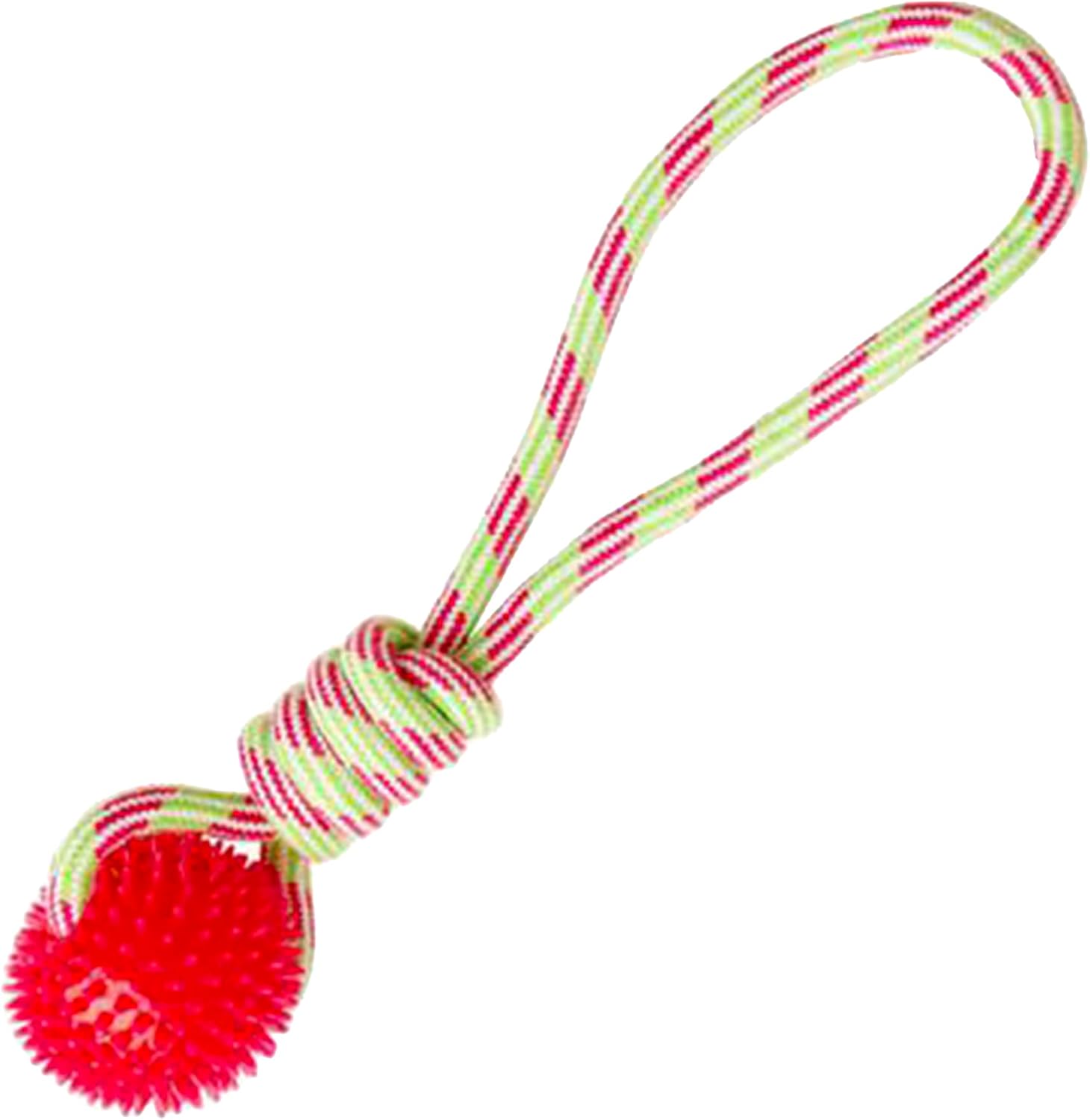 Health Extension SNUG AROOZ Spike-O-Mite, Tug Dog Toys for Aggressive Chewers, Strong Dog Rope Toy with Rubber Ball, & Durable Puppy Teething Chew Toys (16 Inches - Assorted Colors) (Pack of 3)