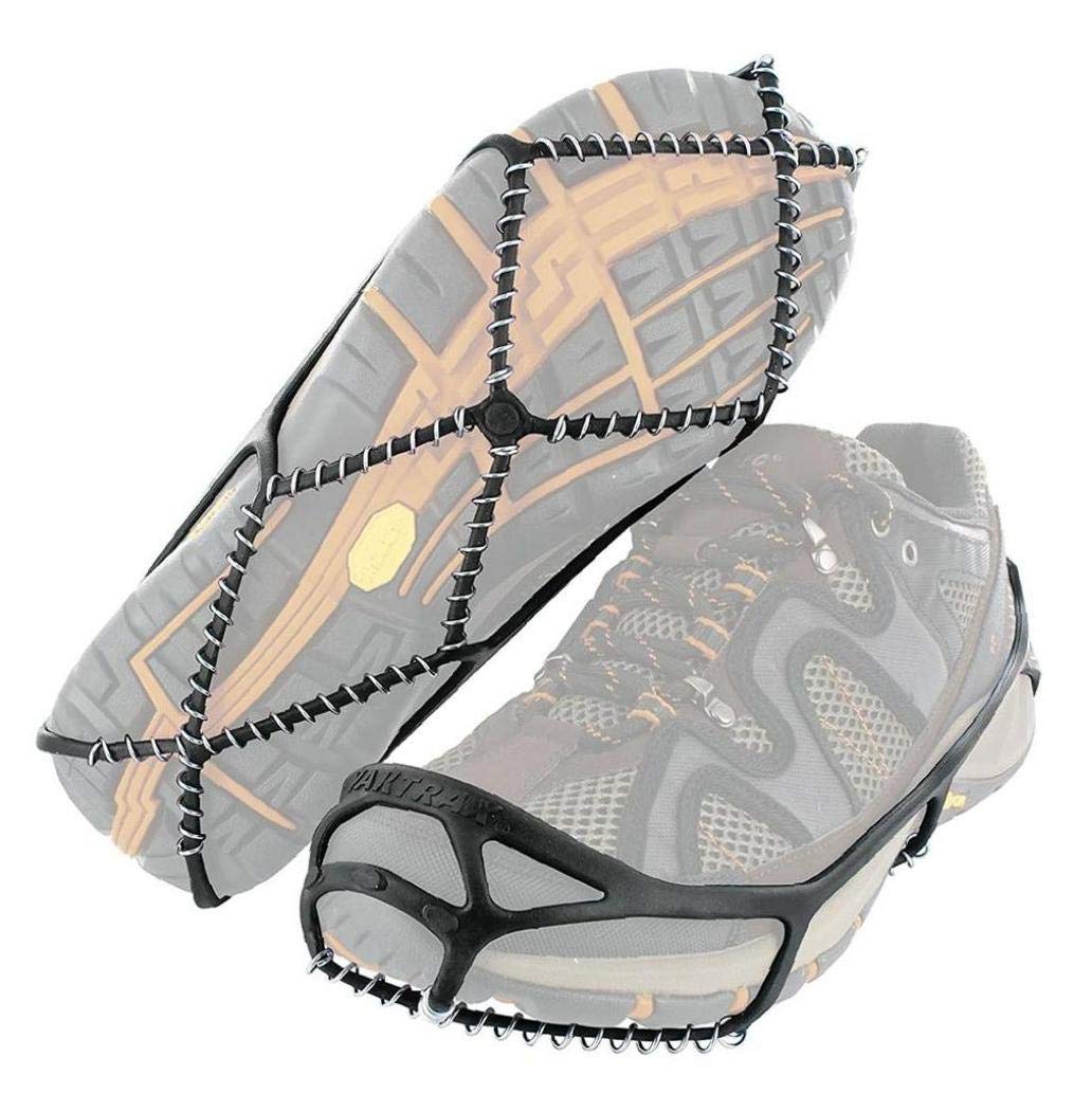 Crampons Ice Crampons Poignées de Traction Bottes de randonnée antidérapantes Chaussures avec Sangles en Caoutchouc Pointes en Acier Inoxydable pour Marcher sur la Neige et la glac
