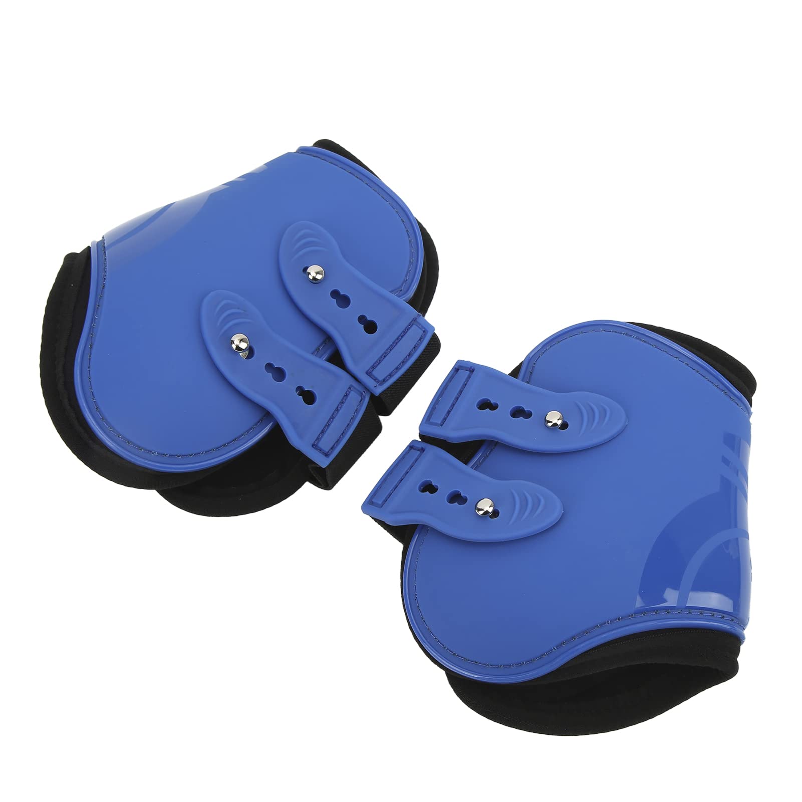 4 pezzi Stivali posteriori anteriori per cavallo Stivali per gambe in neoprene resistenti agli urti Stivali per tendini per cavalli per saltare Sport ad alta velocità (Un conjunto de azul delante y