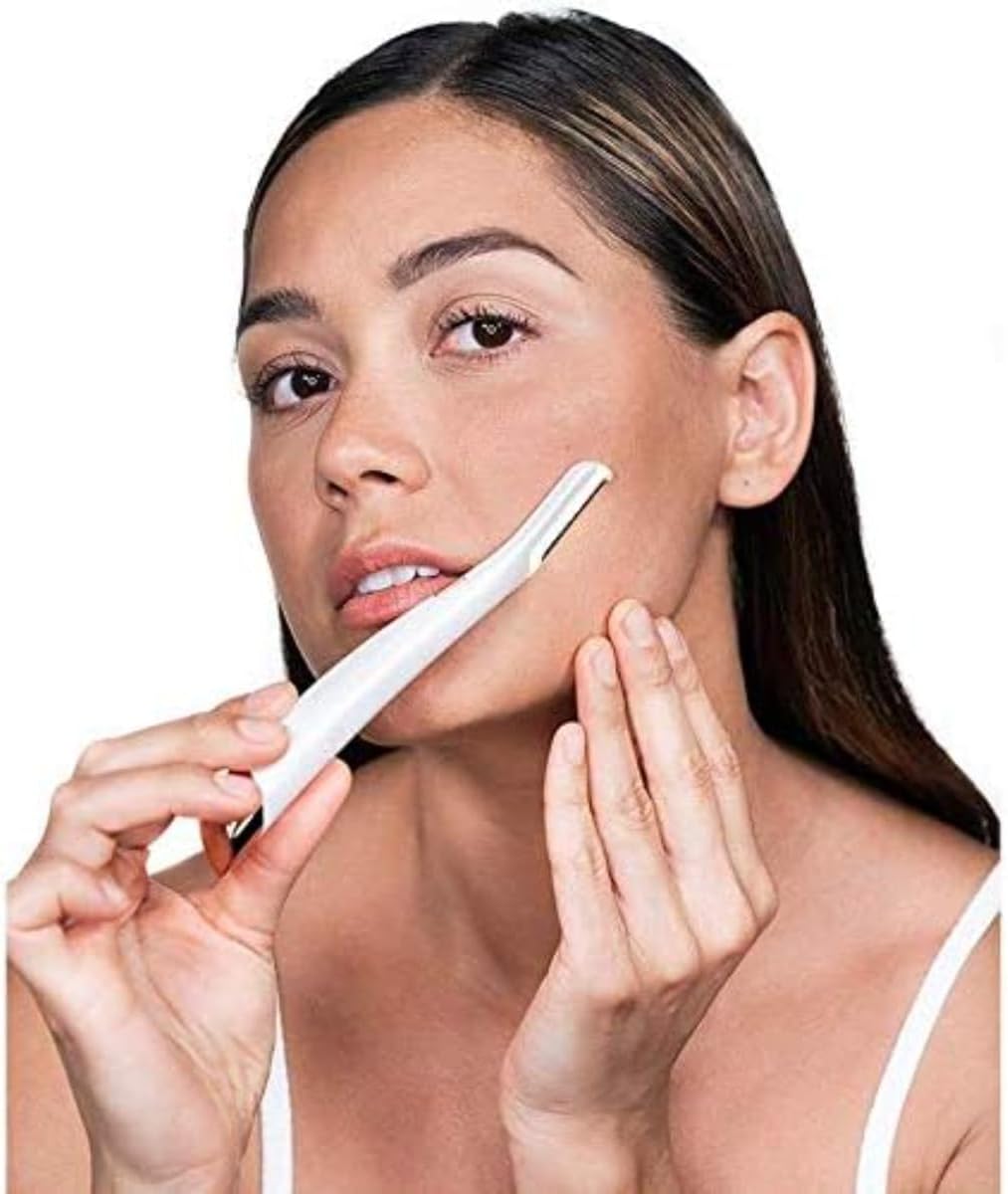 Dermaplane Glo LED-Lit Precision Facial Exfoliator & Hair Remover- Pain-Free Hair Removal,Portable Design for Beautiful Skin, Replacement Heads, Blades, Refills, Mini Grooming Set,