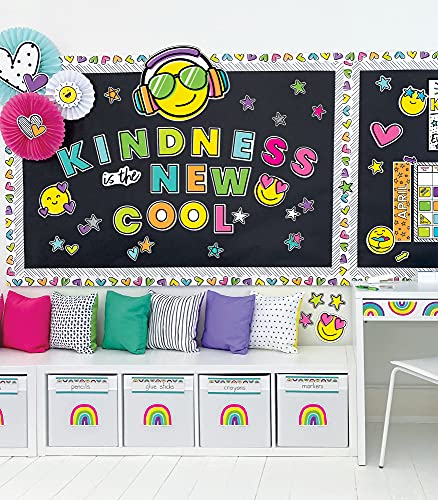 Borda com corações dobrados com vibrações Carson Dellosa Kind Vibes — borda enrolada com corações co