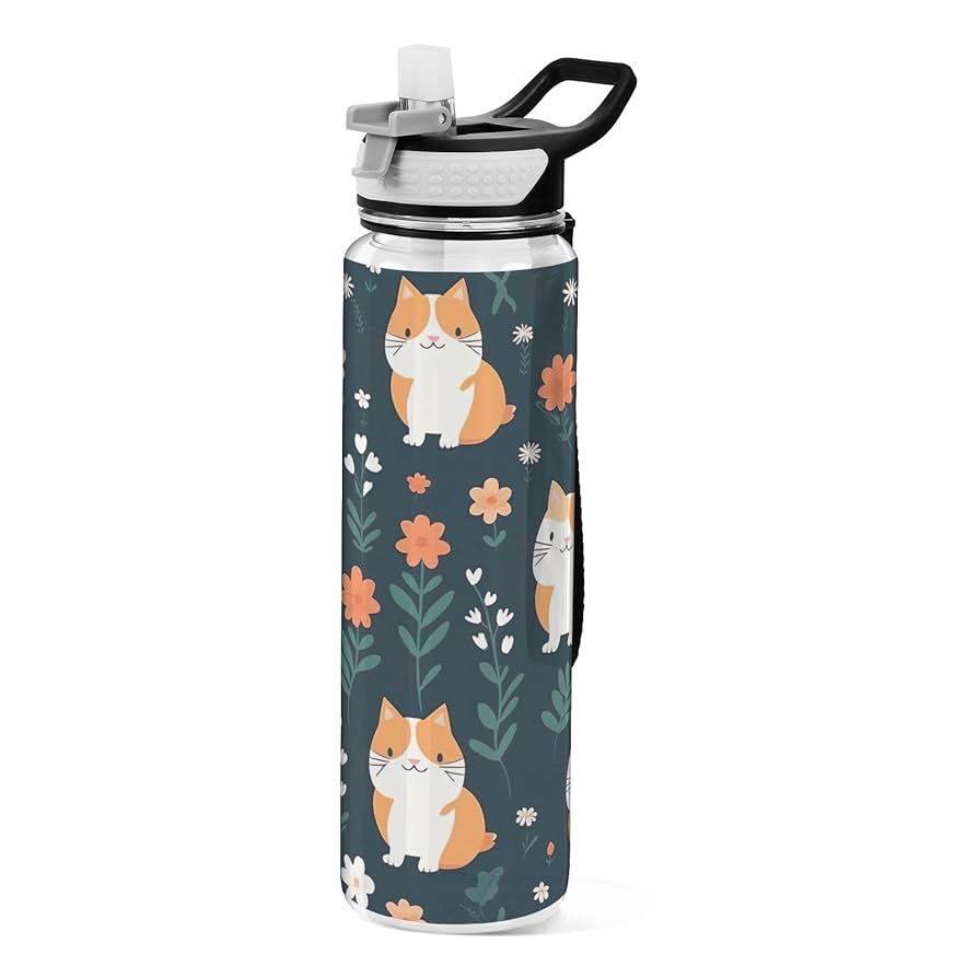 Amazon.com: Nesatuwa 32 oz Cute Cats Water Bottles with