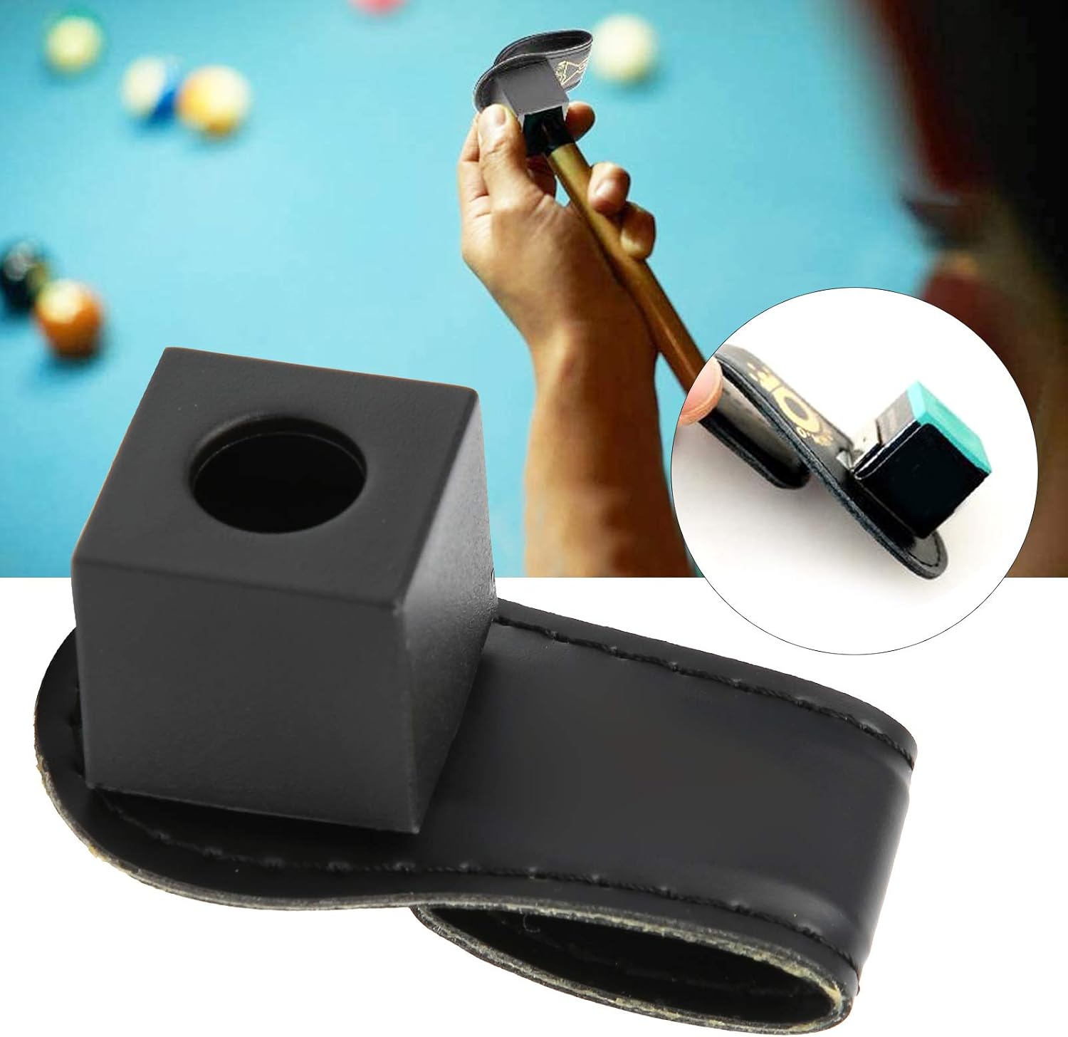 Keenso 2Pcs/Set Portable Billiard Ball Pool Chalk Holder, Magnetic Snooker Belt Clip Snooker Cue Chalk Holder Billiard Supplies
