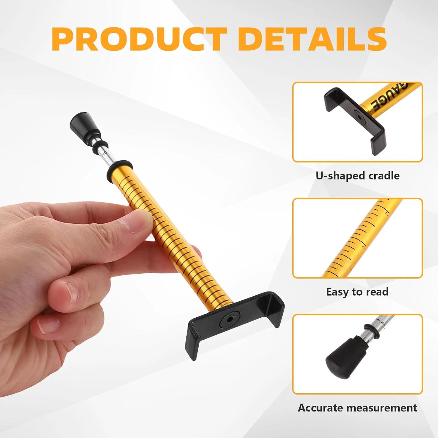 10Lb Belt Tension Gauge, Adjustable Belt Gauge Tool with L Shape Pad, Multifunctional Belt Tension Tester with U Bracket for Vehicle, ATV, Motorcycle