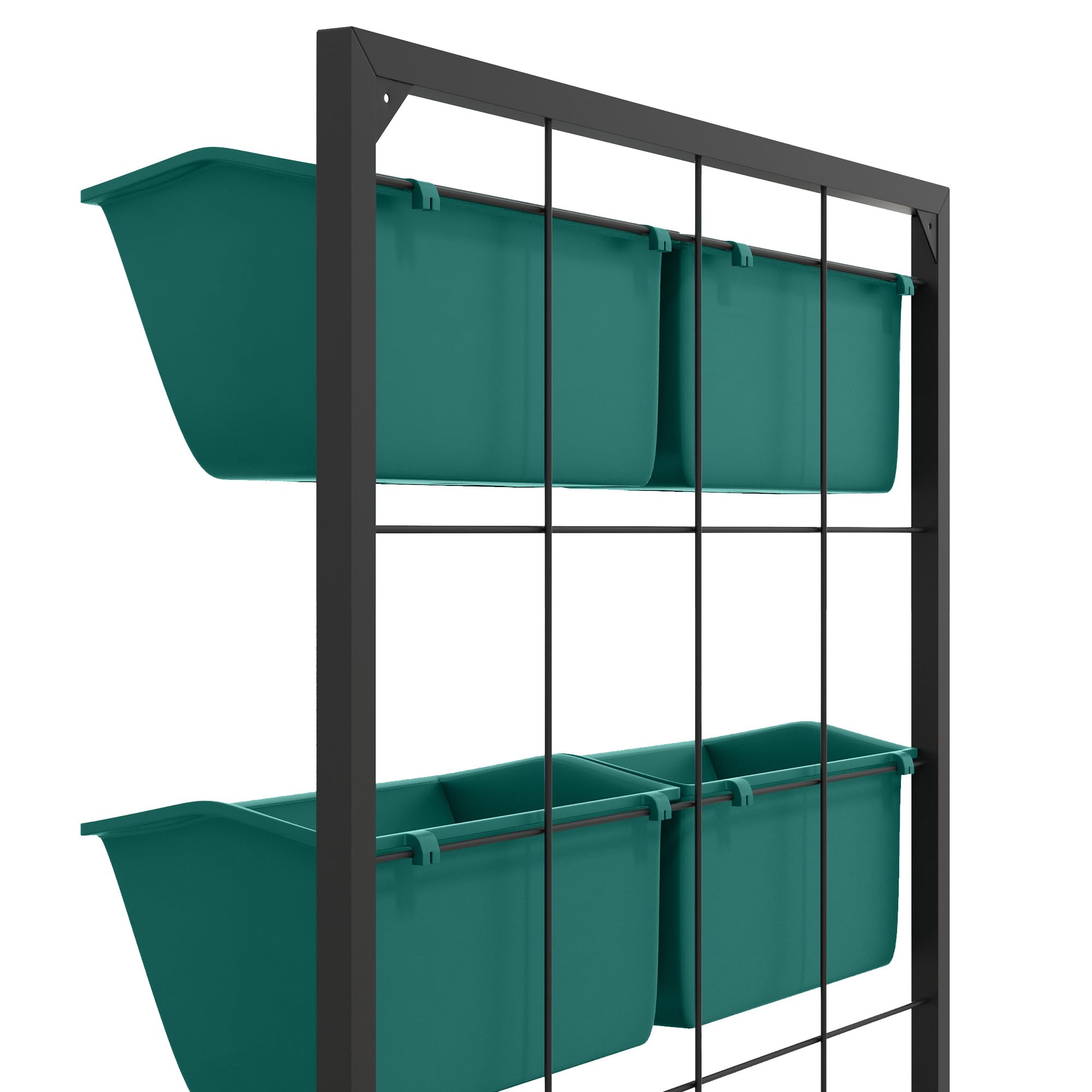Outsunny Fioriera da Esterno Verticale 3 Livelli 52x14x66 cm Verde | 6 Vasi in Plastica con Fori di Drenaggio, Portavasi da Appendere per Fiori ed Erbe Aromatiche, Orto Verticale