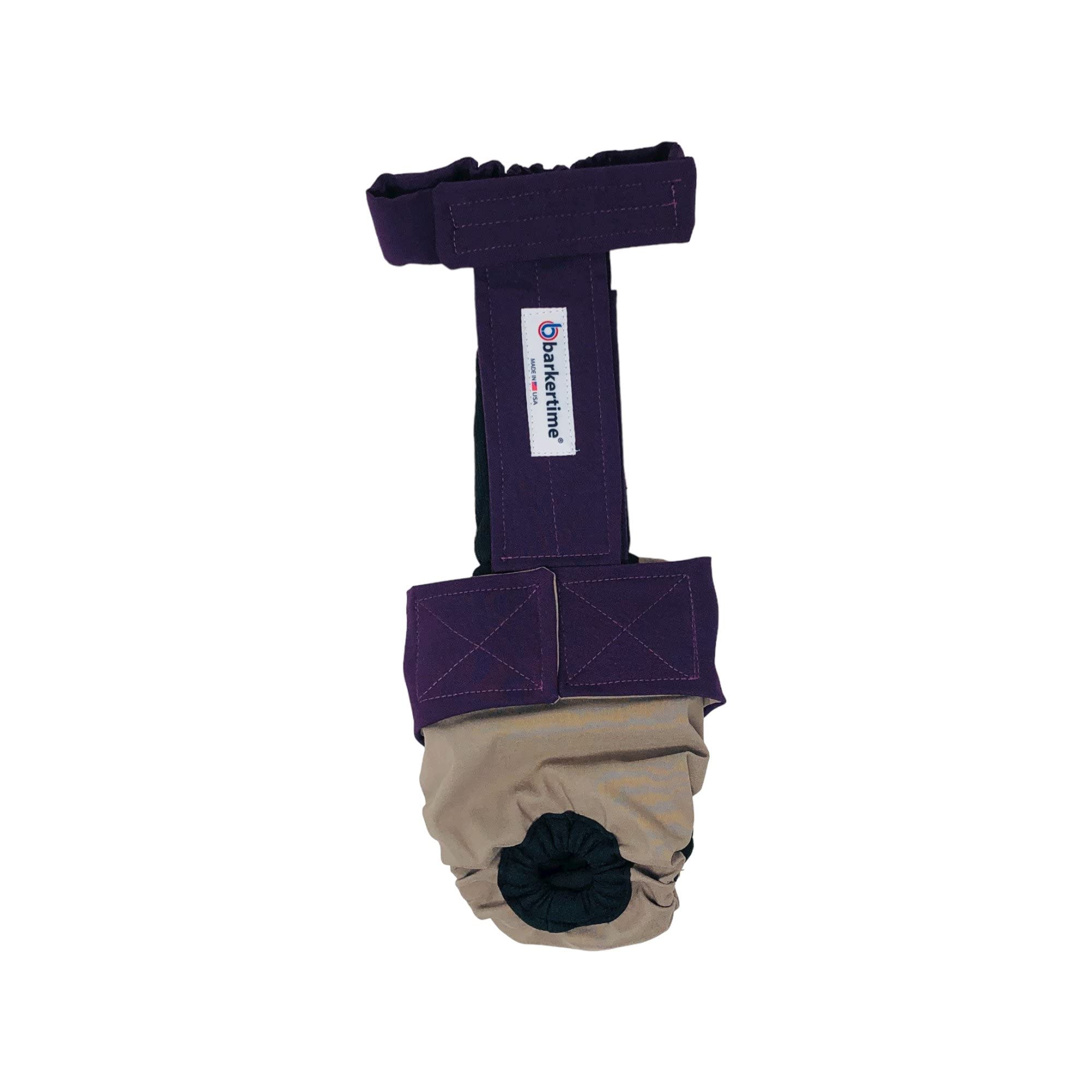 Barkertime Weekend Merlot on Brown Dog Diaper Overall, S, with Tail Hole - Made in USA