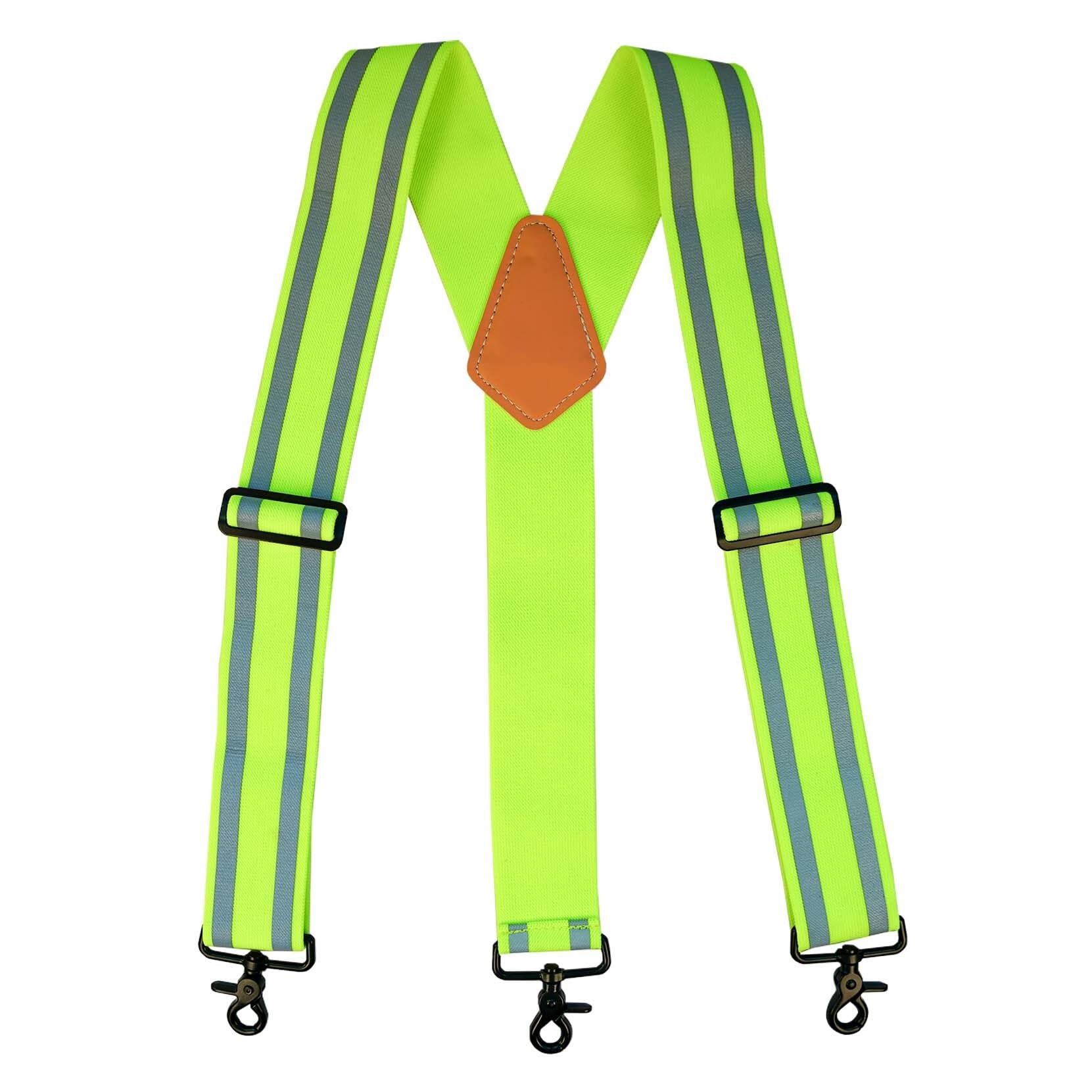 Reflektierende Sicherheits-Hosenträger | Arbeits-Y-Hosenträger mit reflektierenden Hi-Viz-Streifen for Halten von Werkzeuggürtel-Hosenträgern Für Radfahren und Joggen