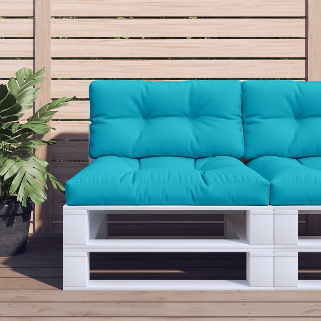 Juego de 2 cojines para palets (80 x 80 cm, cojines de asiento y respaldo de 12 cm de grosor, poliéster irrompible, para balcón, muebles de jardín, accesorios