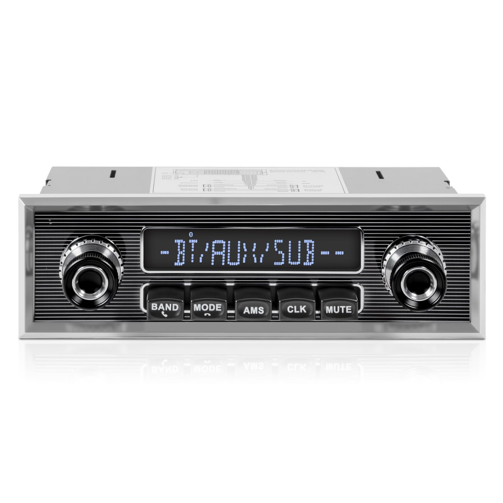 VOXXBASS Retro Single DIN Bluetooth Stereo