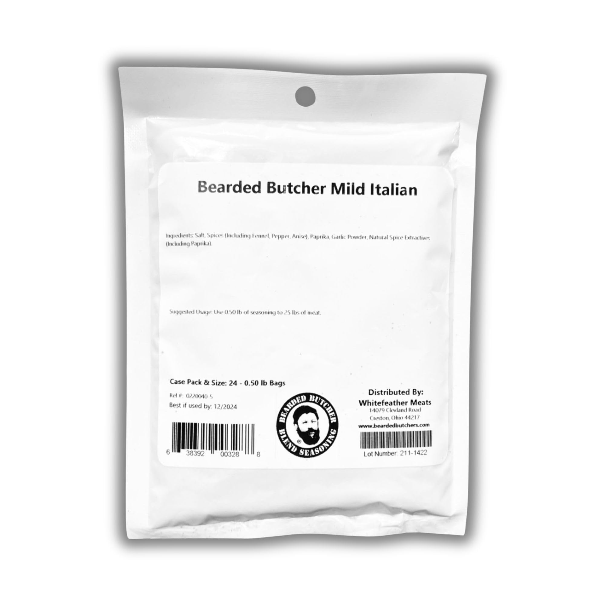 Bearded Butchers Mild Italian Seasoning, 8 oz – Seasons Up to 25 lbs of Meat – Classic Blend with Fennel, Paprika & Garlic – Perfect for Italian