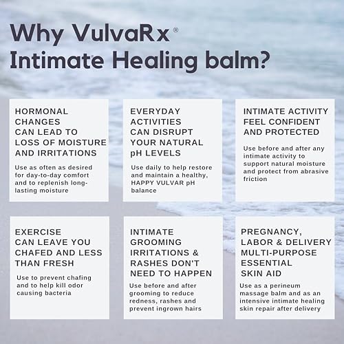 Miniatura 6 de VulvaRx - Crema de bálsamo curativo íntimo | Hidratante vaginal orgánico, bálsamo para vulva, soporte para la menopausia, alivia la sequedad,
