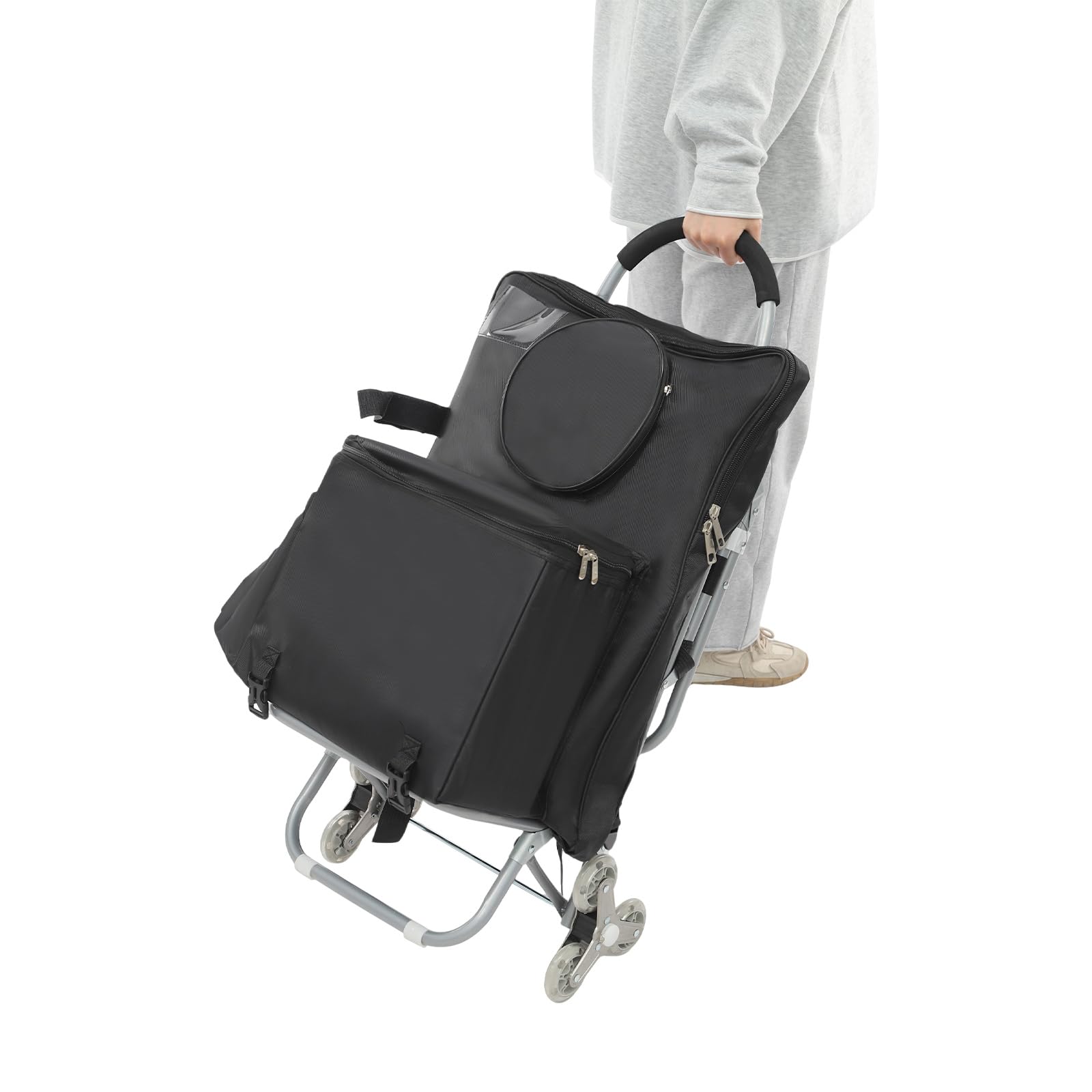 Einkaufswagen Treppensteiger Trolley, Tragbarer Einkaufswagen Mit Sitz Für Ausruhen, Klettern, Treppenwagen, Trolley, Leicht Einkaufstrolley Klappbar, Für Ausruhen, Treppenwagen Einkaufstrolley
