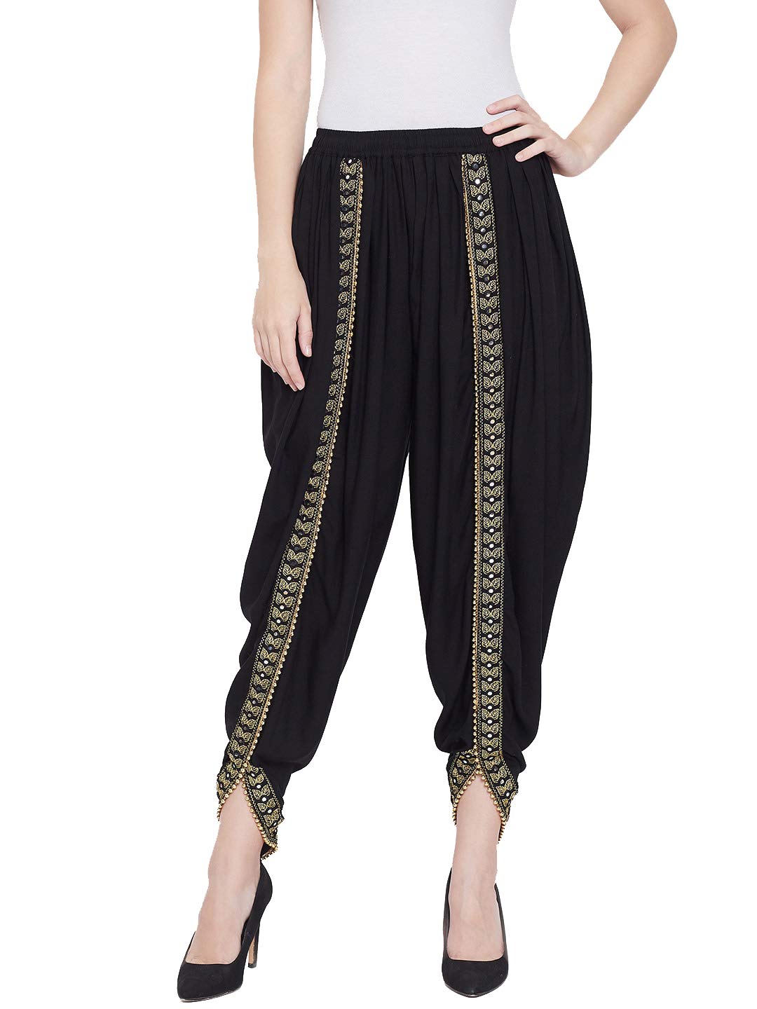 trifon Women's Cotton/Rayon Linen Full Length Lace Plain Solid Dhoti/Pant, Patiala Salwar For Women_FREE SIZE 28-36.-picture-20