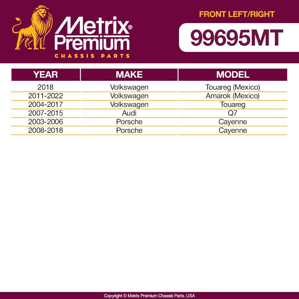 Metrix Premium Chassis Parts - Front Left & Right Tie Rod End Assembly Kit Fits 18 Volkswagen Touareg (Mexico), 11-22 Amarok Mexico, 04-17 Touareg, 07-15 Audi Q7, ES800657A, ES800658A, Made in Europe