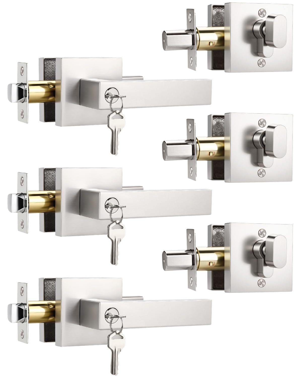 KNOBWELL Matte Black Door Knob & Deadbolt Set -19