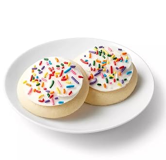 Pink Iced Frosted Sugar Cookies with Multi-Colored Rainbow Sprinkles (10 ct.) by Favorite Day (Market Pantry) (Pack of 2)