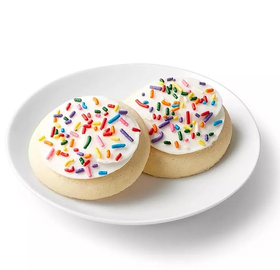 Pink Iced Frosted Sugar Cookies with Multi-Colored Rainbow Sprinkles (10 ct.) by Favorite Day (Market Pantry) (Pack of 2)