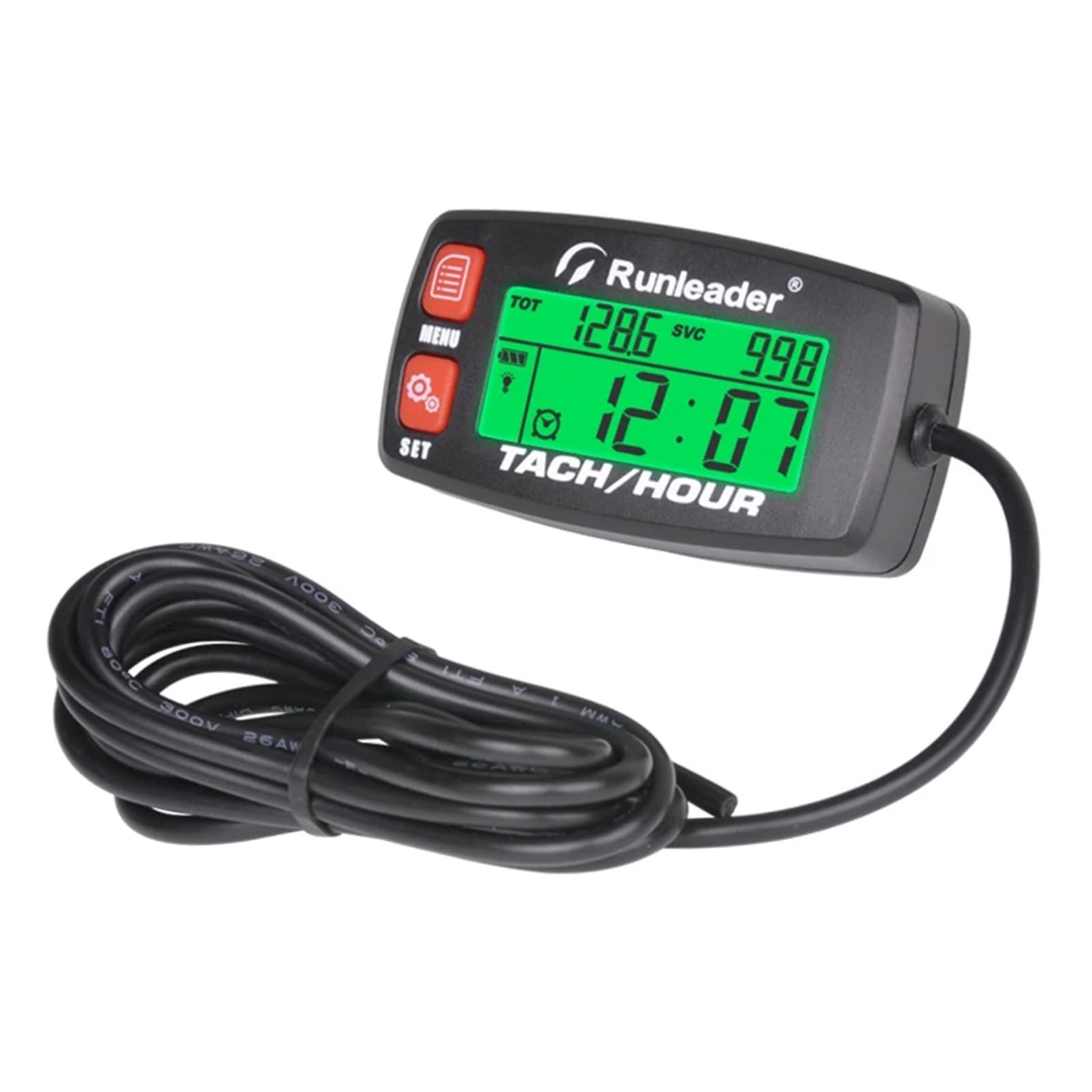 Tacómetro Odómetro Motocicleta Tacómetro con Alerta De RPM, Contador De Horas Reiniciable, Retroiluminado, Recordatorio De Mantenimiento para Motores De Gasolina, Motocicletas, Vehículos Todo Terreno