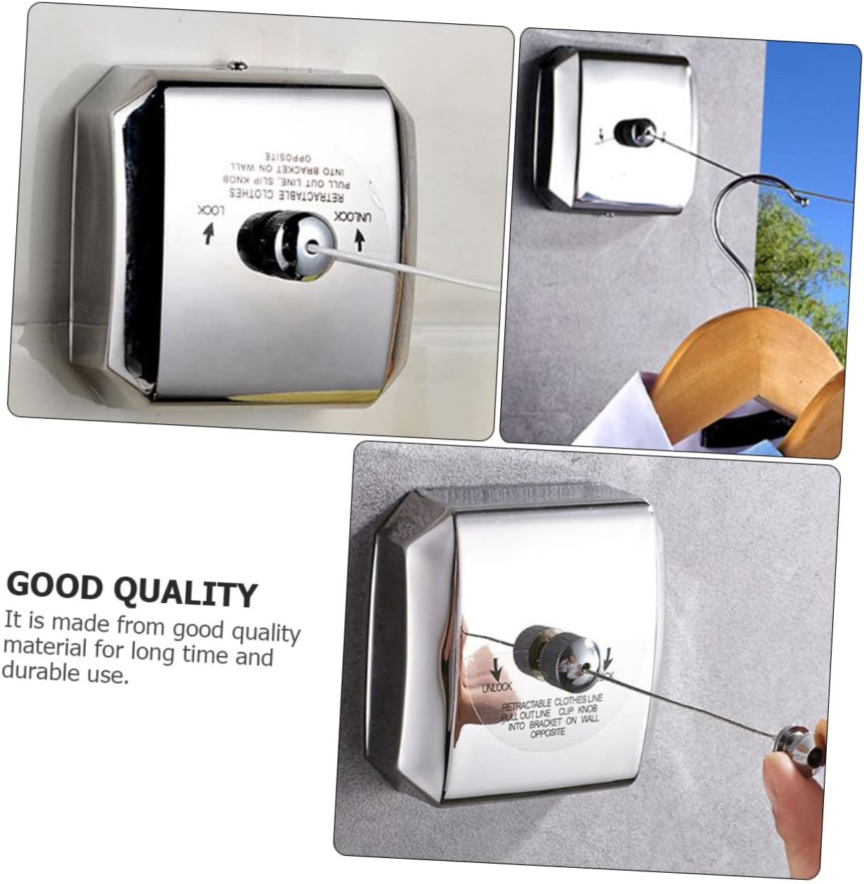 Retractable Clothesline Portable Telescopic Clothes Hanging Rope for Use Space-Saving Design for Hotels and Laundry Rooms