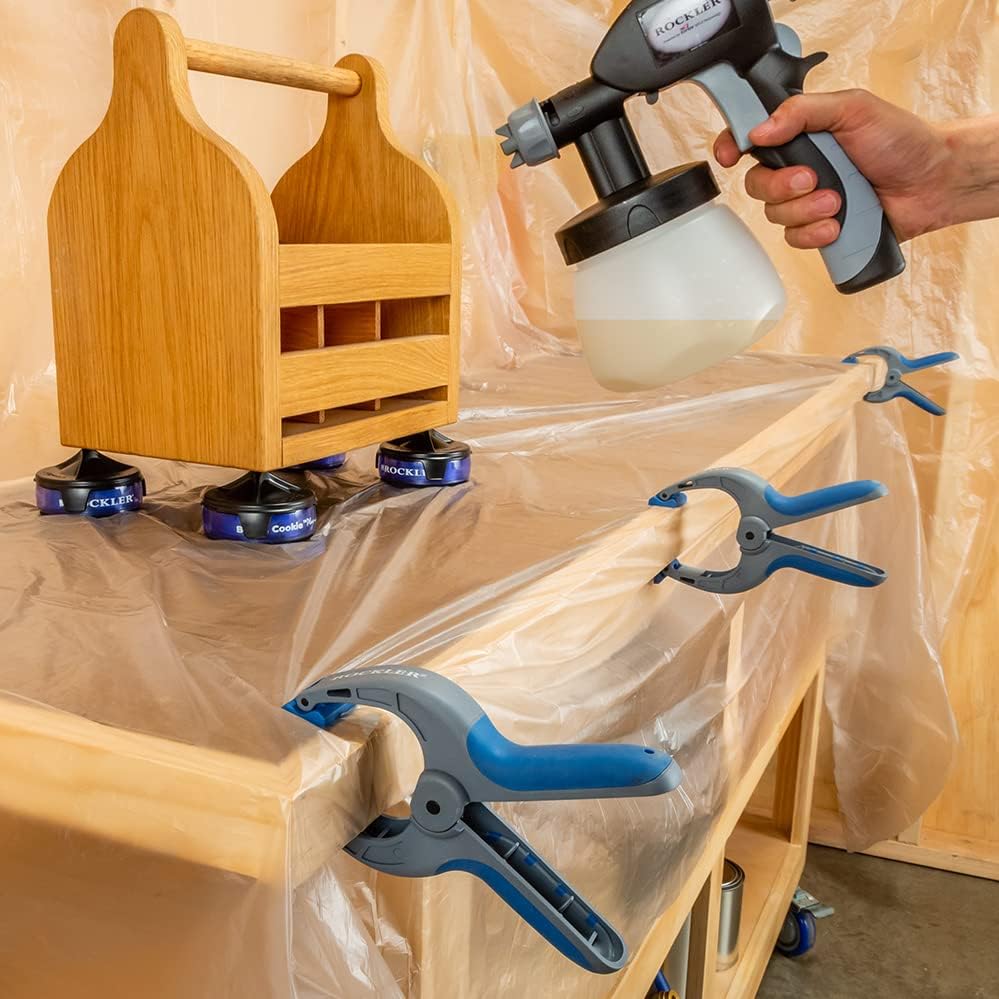 Rockler Medium Spring Clamps (Pack of 6) - Lightweight, One-Handed Woodworking Clamps Set - Secure Quick Grip Clamps w/Nylon, Rubber Overmold - Perfect Woodworking Spring Clamps for Small Workpieces