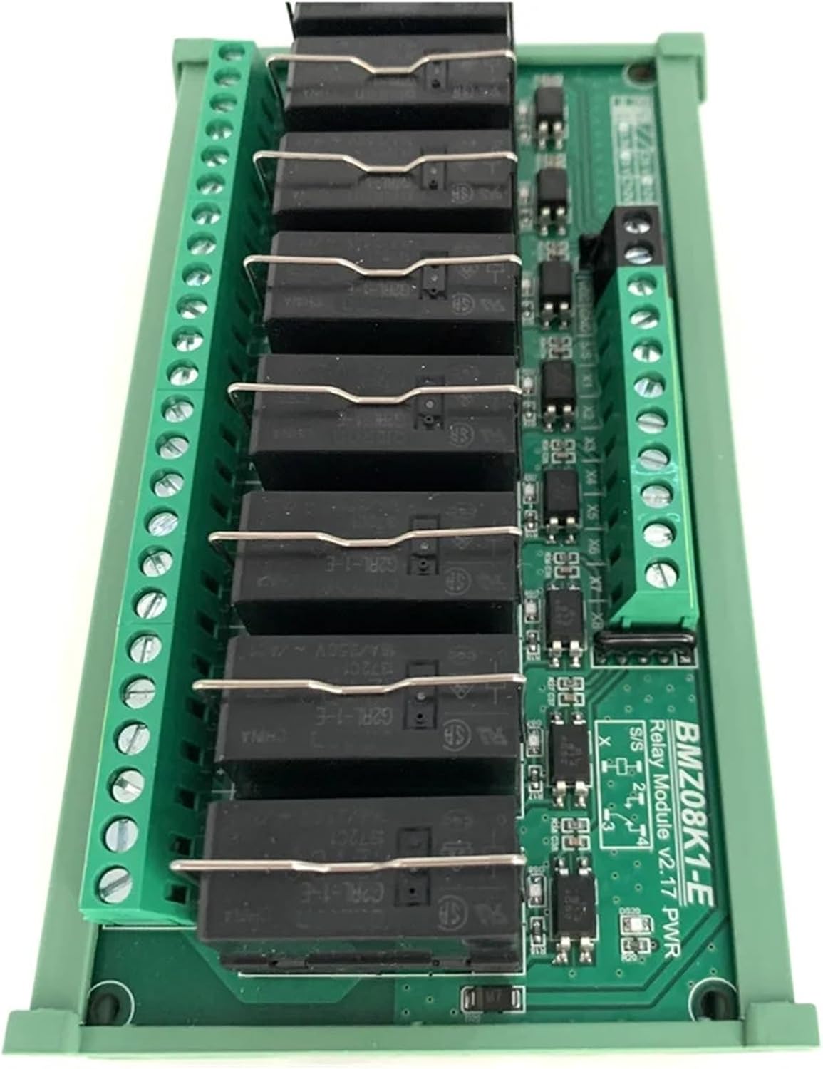 8CH Optocoupler Isolated Pluggable Relay Module Contact Capacity 16A Trigger Signal 1.8V/3.3V-5V/12V/24V(Control Voltage 12V,Trigger 12V)