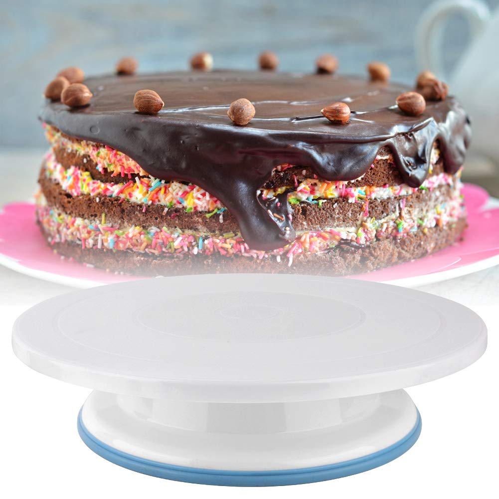 Giradischi Per Torte Da 11 Pollici, Supporto Girevole In Plastica Per Alimenti, Blu, Anti-scivolo, Per Pasticceria