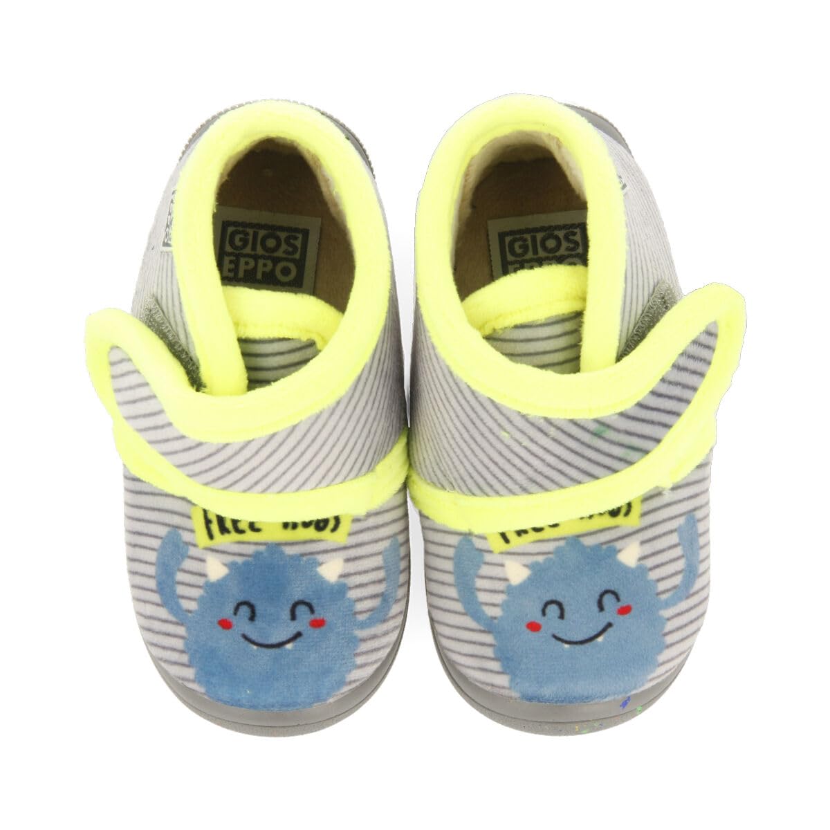 Zapatillas de Estar por casa Gris con Rayas y Detalle de monstruito para bebé galtur