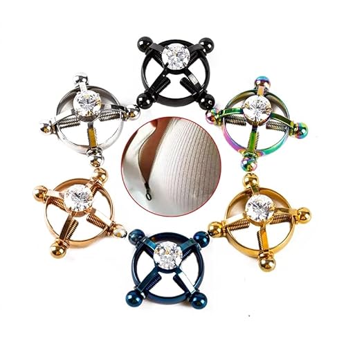 2Pcs Fake Nipple Rings For Women, Surgical Steel Nipple Rings Cubic Zirconia Body Piercing Jewelry Shield Barbell Ring Bar Body No Piercing Jewelry For Women(Each Is About 7.9 G). (Silver 2Pcs, Stainless Steel) #TOP5